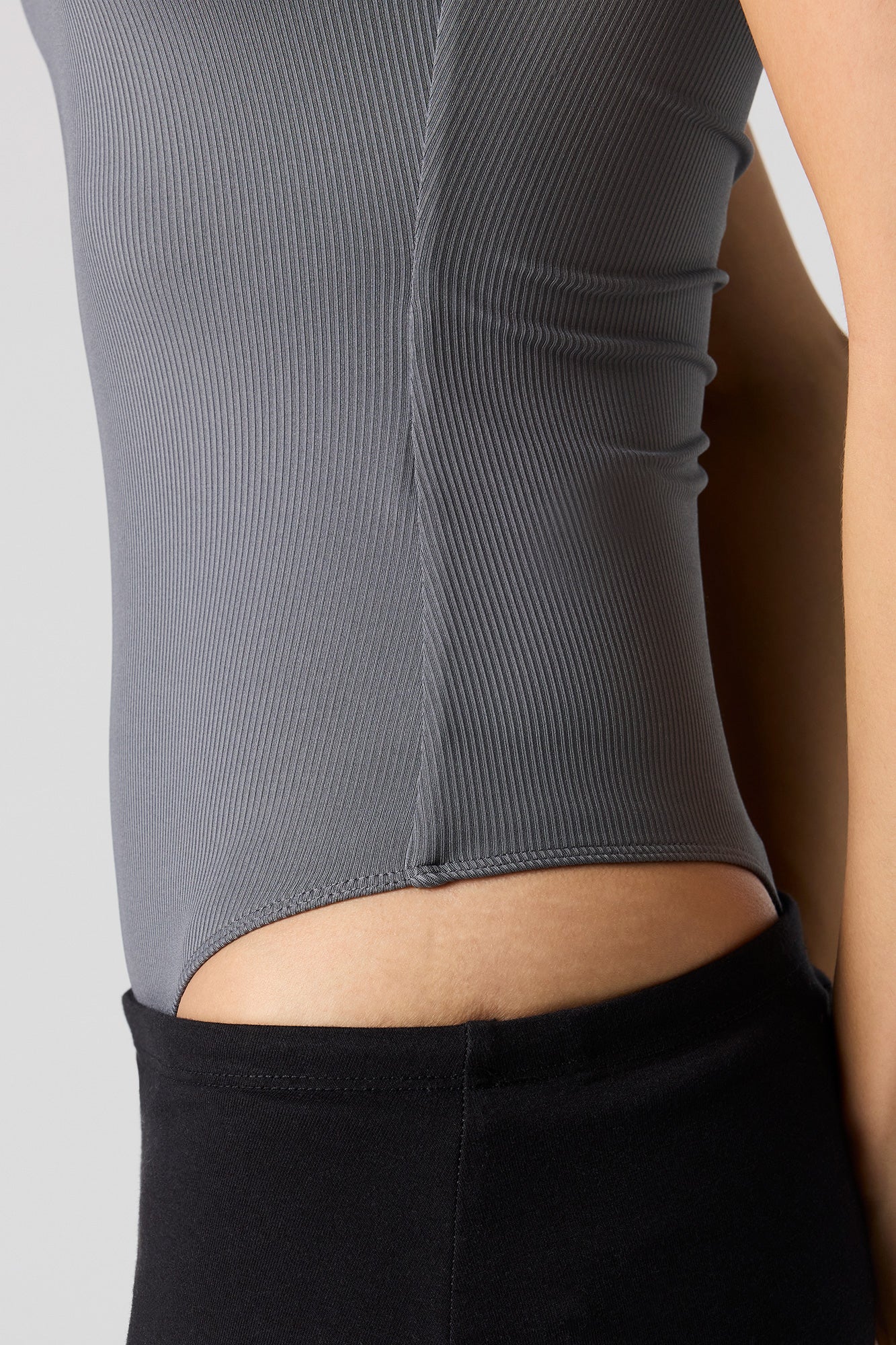 Contour Ribbed Square Neck T-Shirt Bodysuit - Image 12
