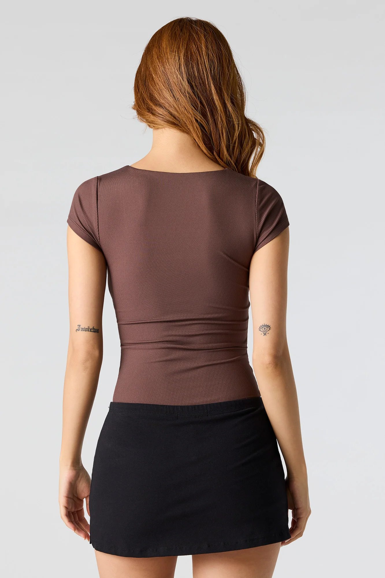 Contour Ribbed Square Neck T-Shirt Bodysuit - Image 14