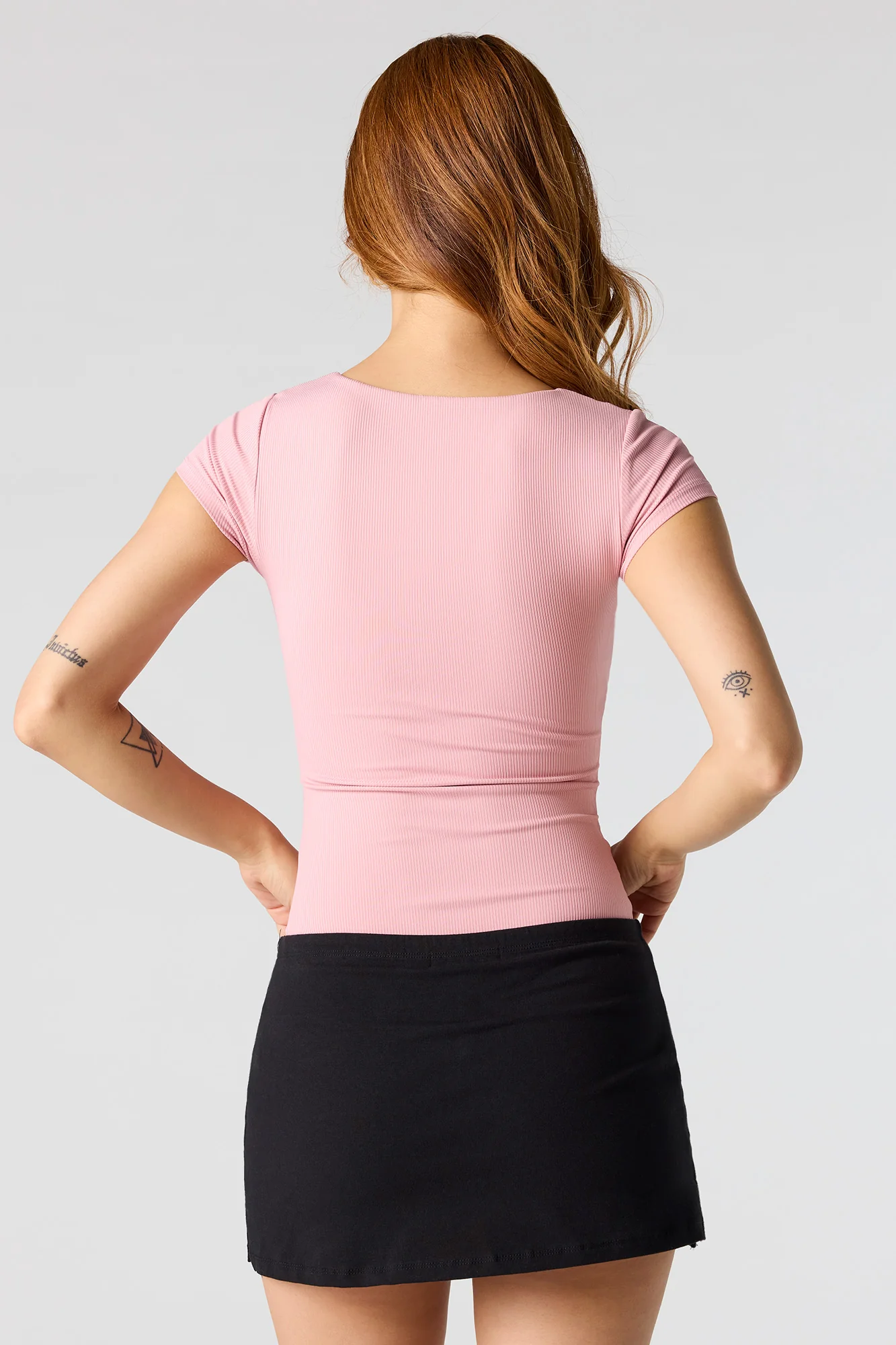 Contour Ribbed Square Neck T-Shirt Bodysuit - Image 26