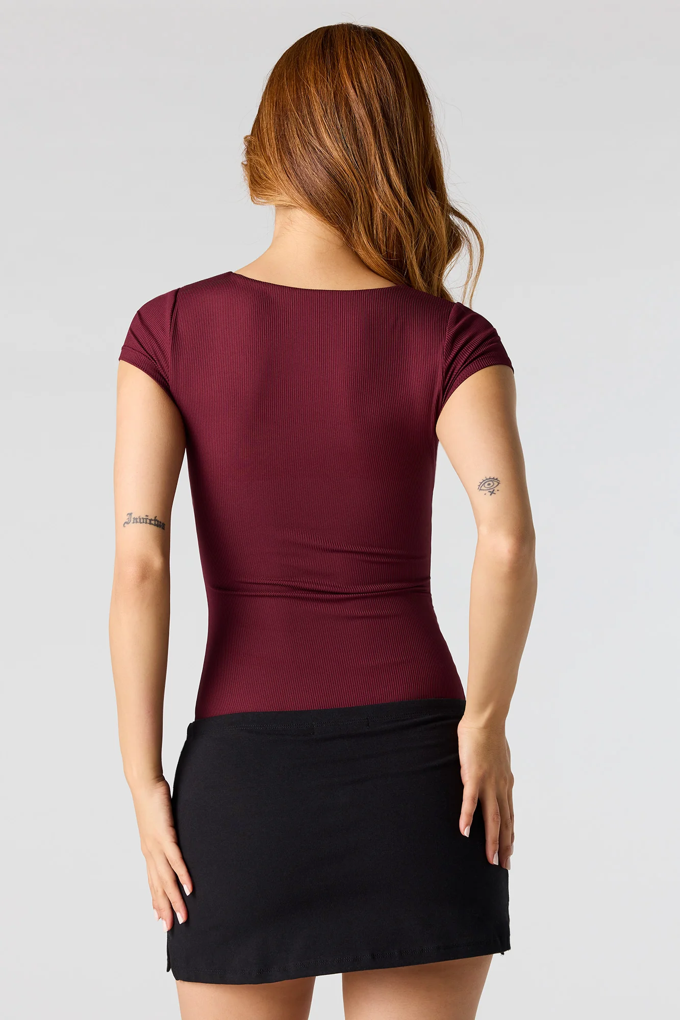 Contour Ribbed Square Neck T-Shirt Bodysuit - Image 30