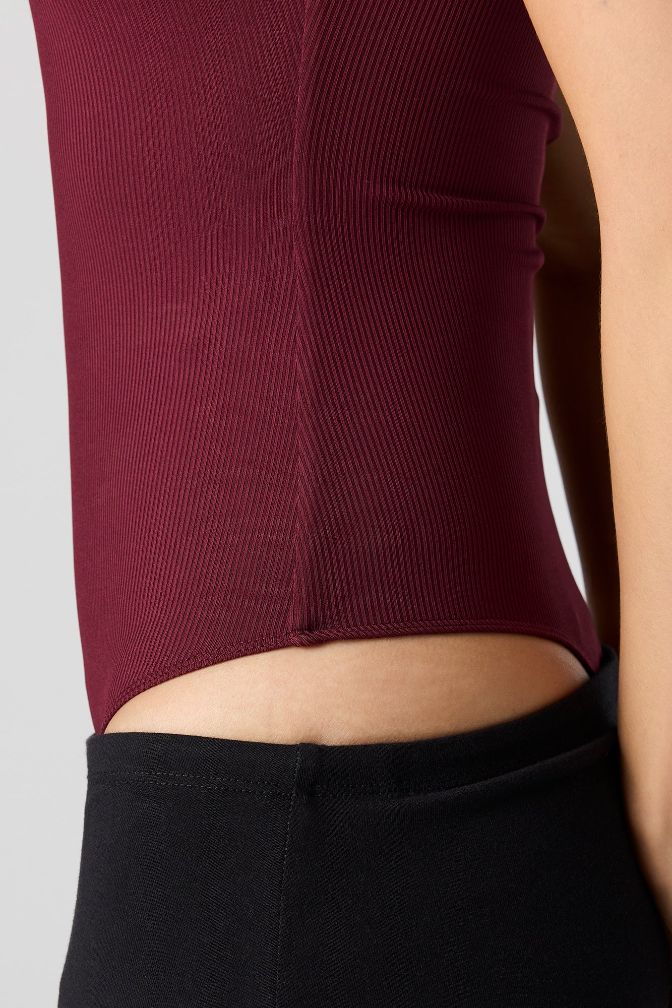 Contour Ribbed Square Neck T-Shirt Bodysuit - Image 32