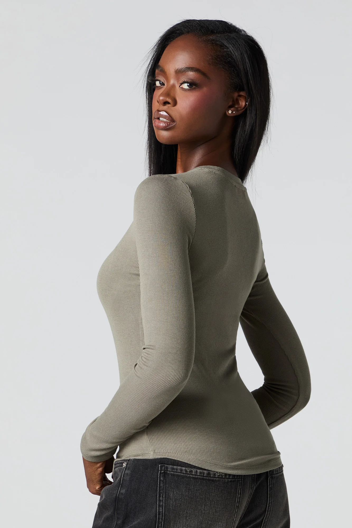 Ribbed Long Sleeve Top - Image 14