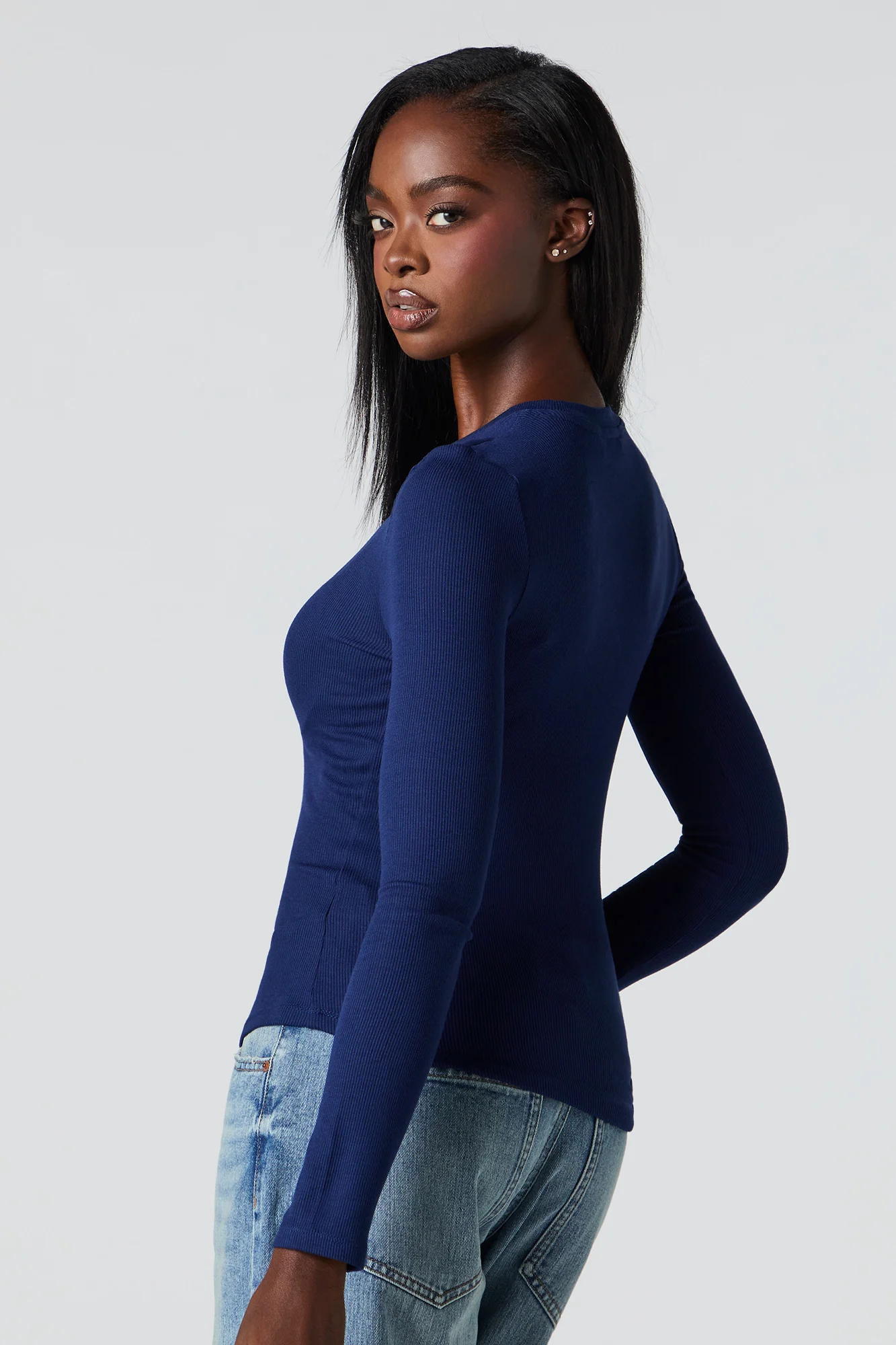 Ribbed Long Sleeve Top - Image 17