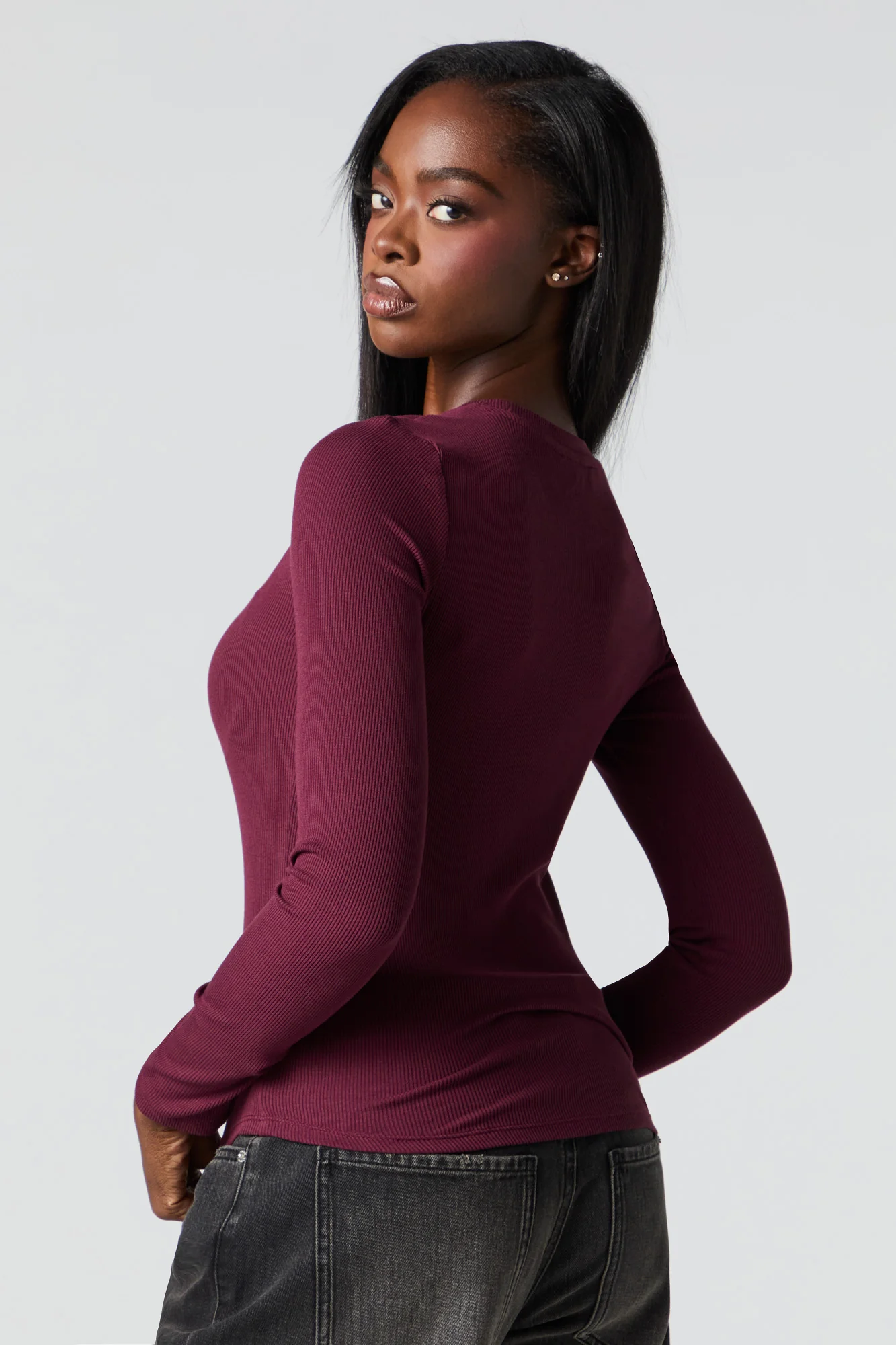 Ribbed Long Sleeve Top - Image 23