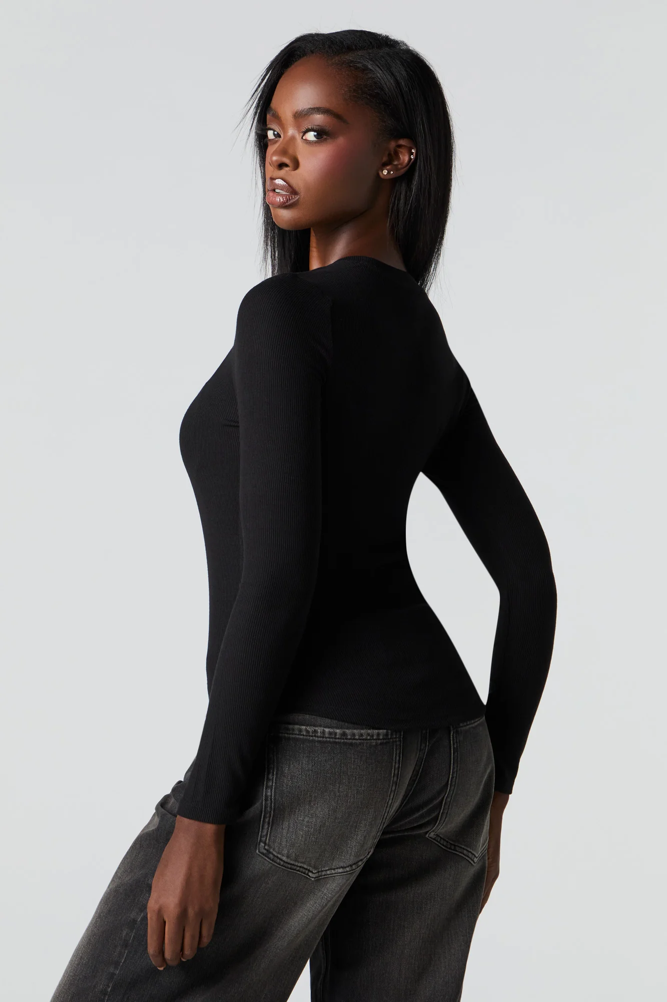 Ribbed Long Sleeve Top - Image 5