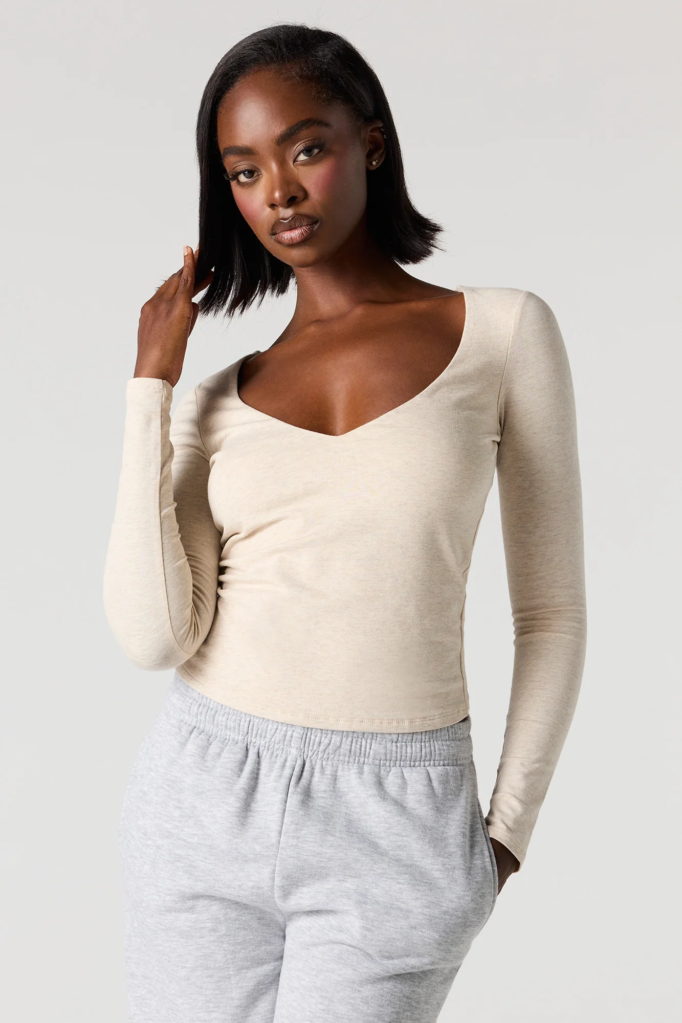 Contour V-Neck Long Sleeve Top - Image 13
