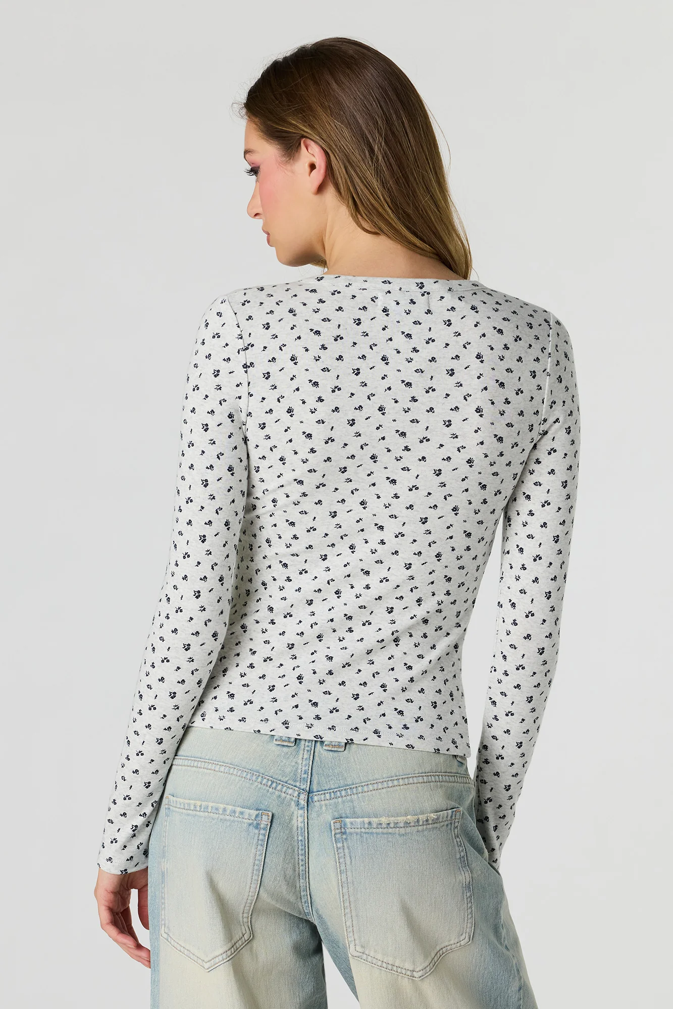 Ribbed Long Sleeve Henley Top - Image 11
