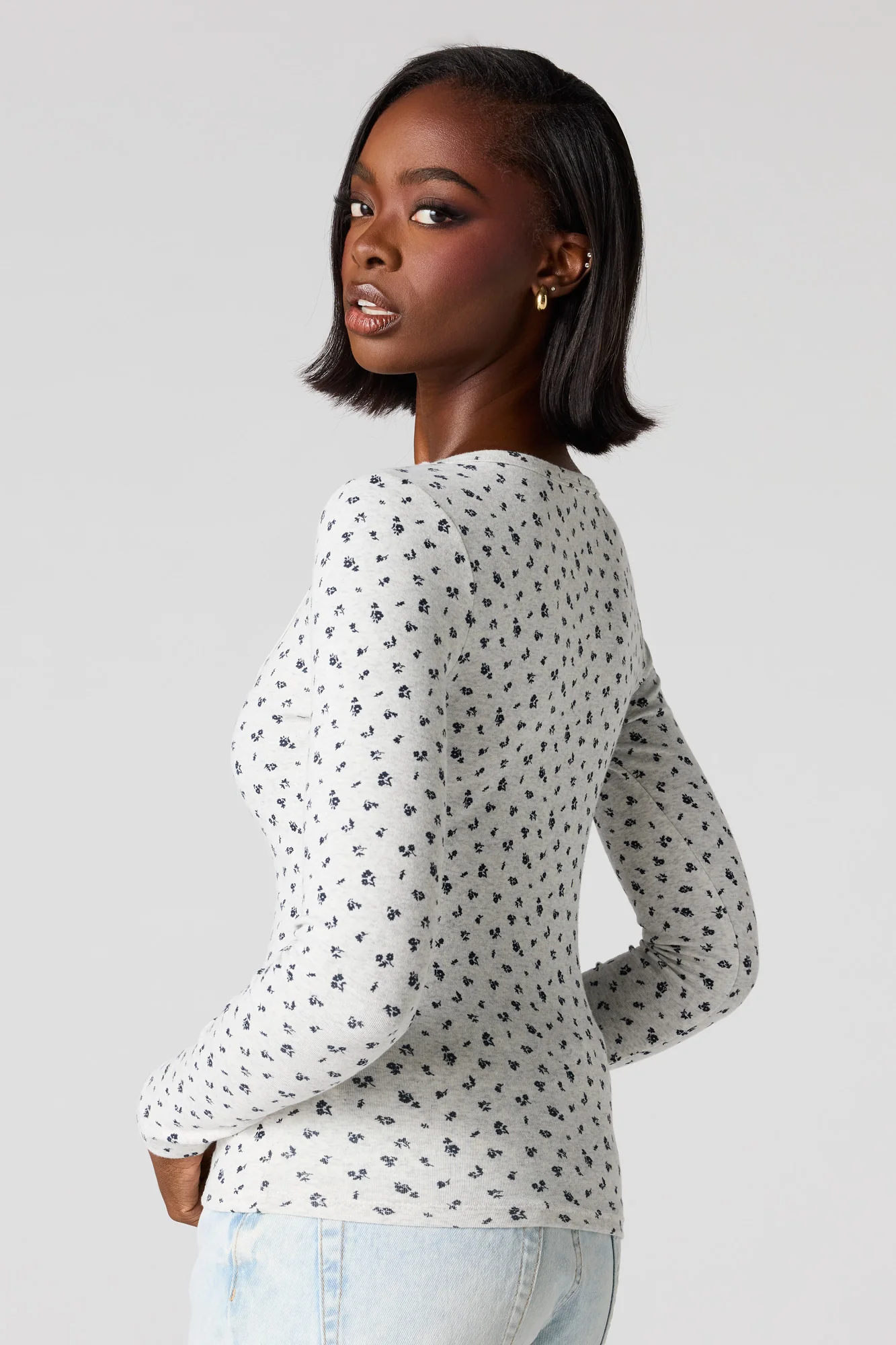 Ribbed Scoop Neck Long Sleeve Top - Image 12