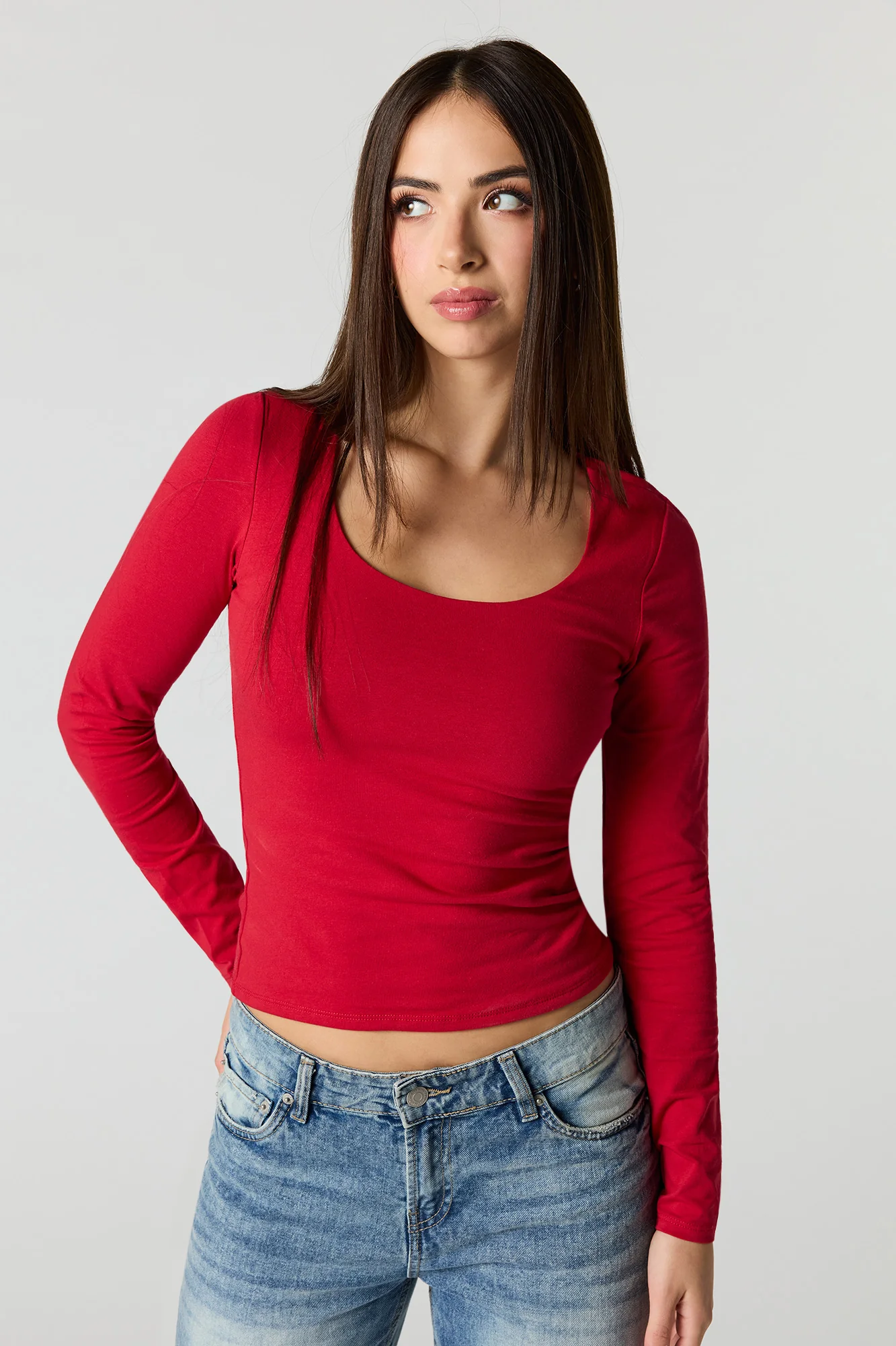Soft Contour Scoop Neck Long Sleeve Top - Image 10