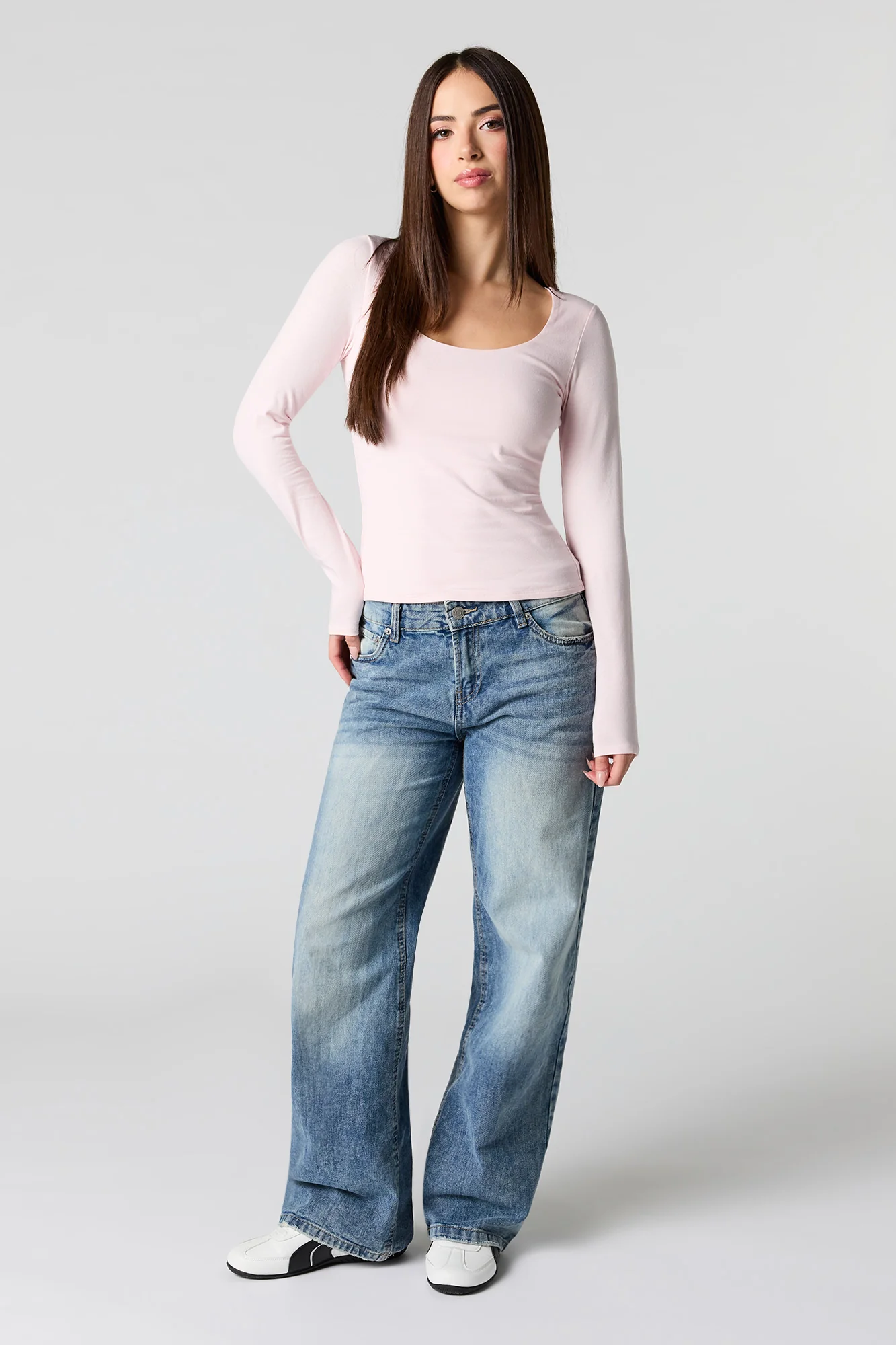 Soft Contour Scoop Neck Long Sleeve Top - Image 15