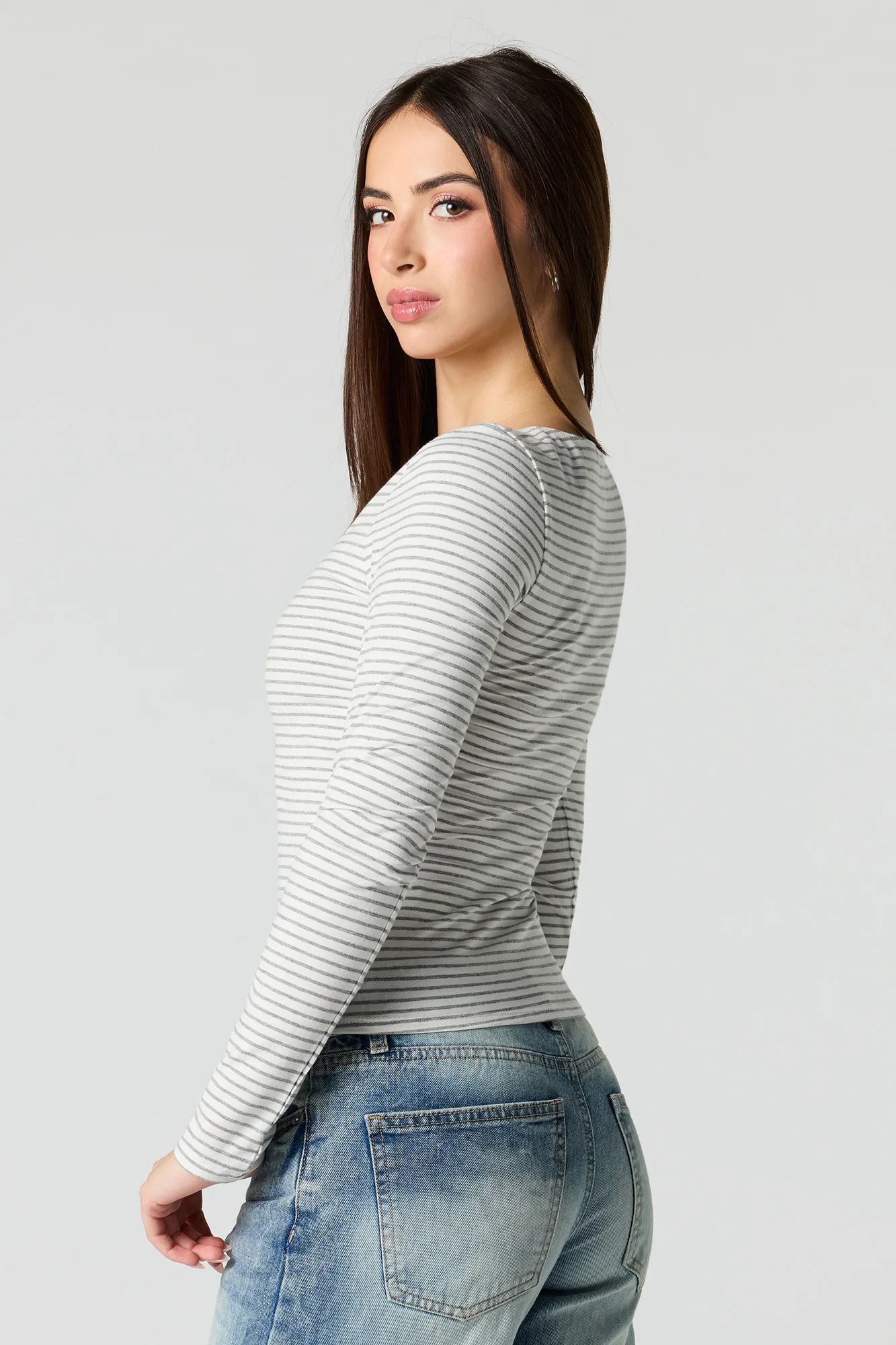 Soft Contour Scoop Neck Long Sleeve Top - Image 2