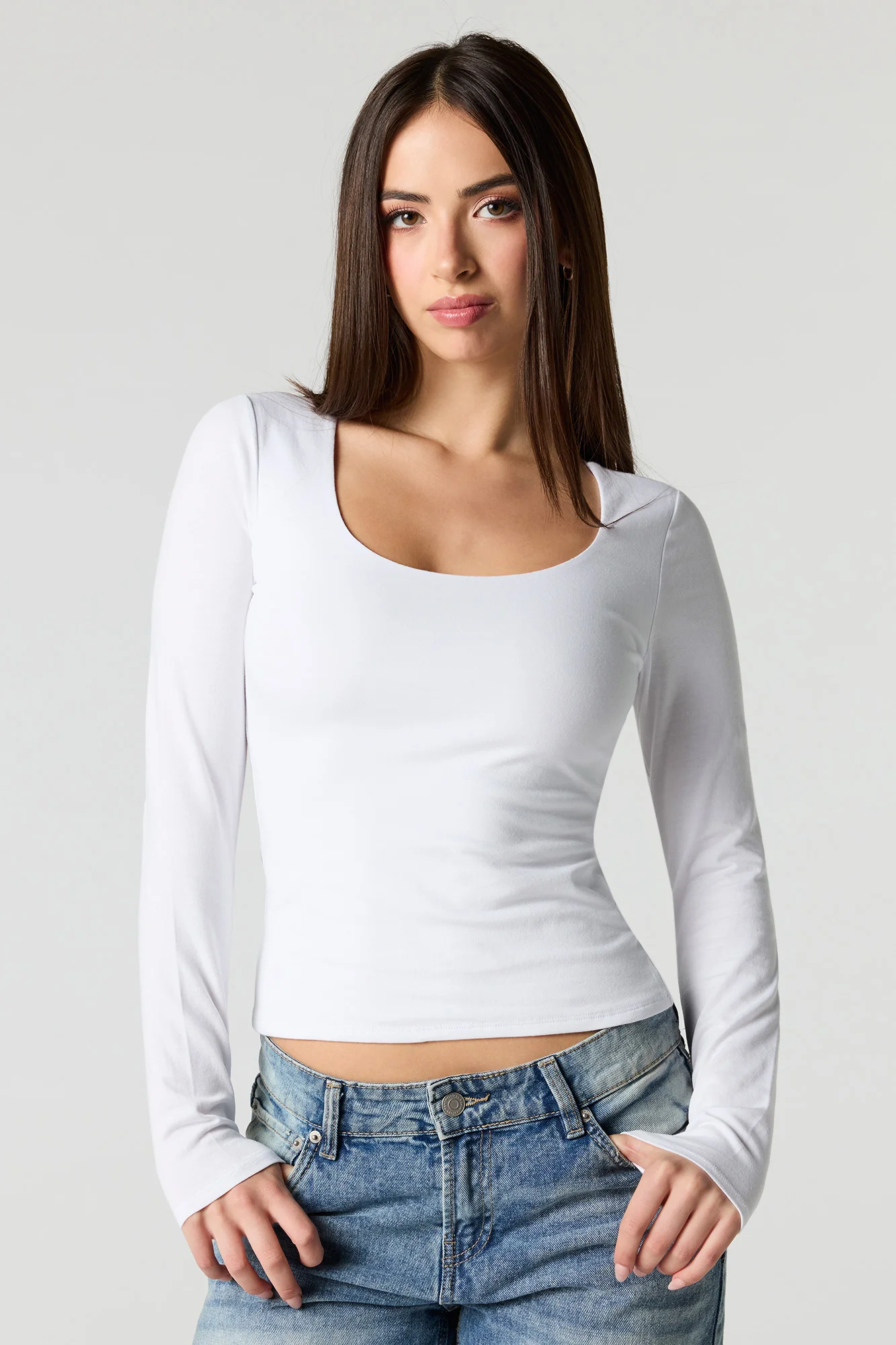 Soft Contour Scoop Neck Long Sleeve Top - Image 7