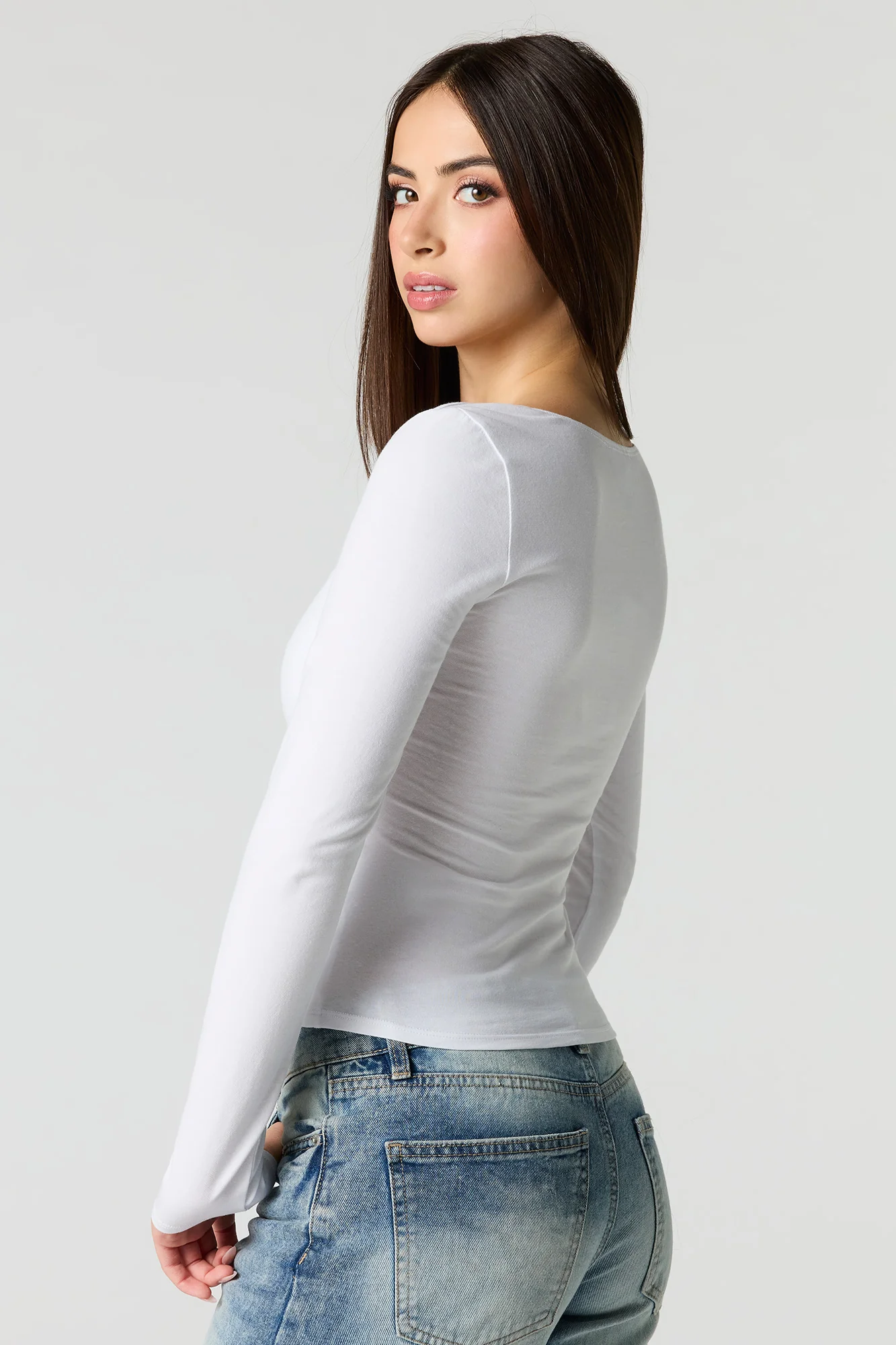 Soft Contour Scoop Neck Long Sleeve Top - Image 8
