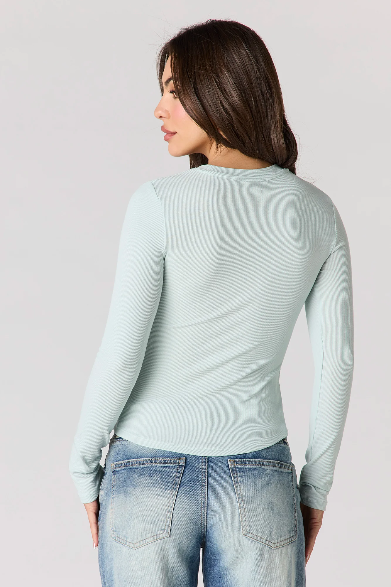 Classic Ribbed Long Sleeve Top - Image 14