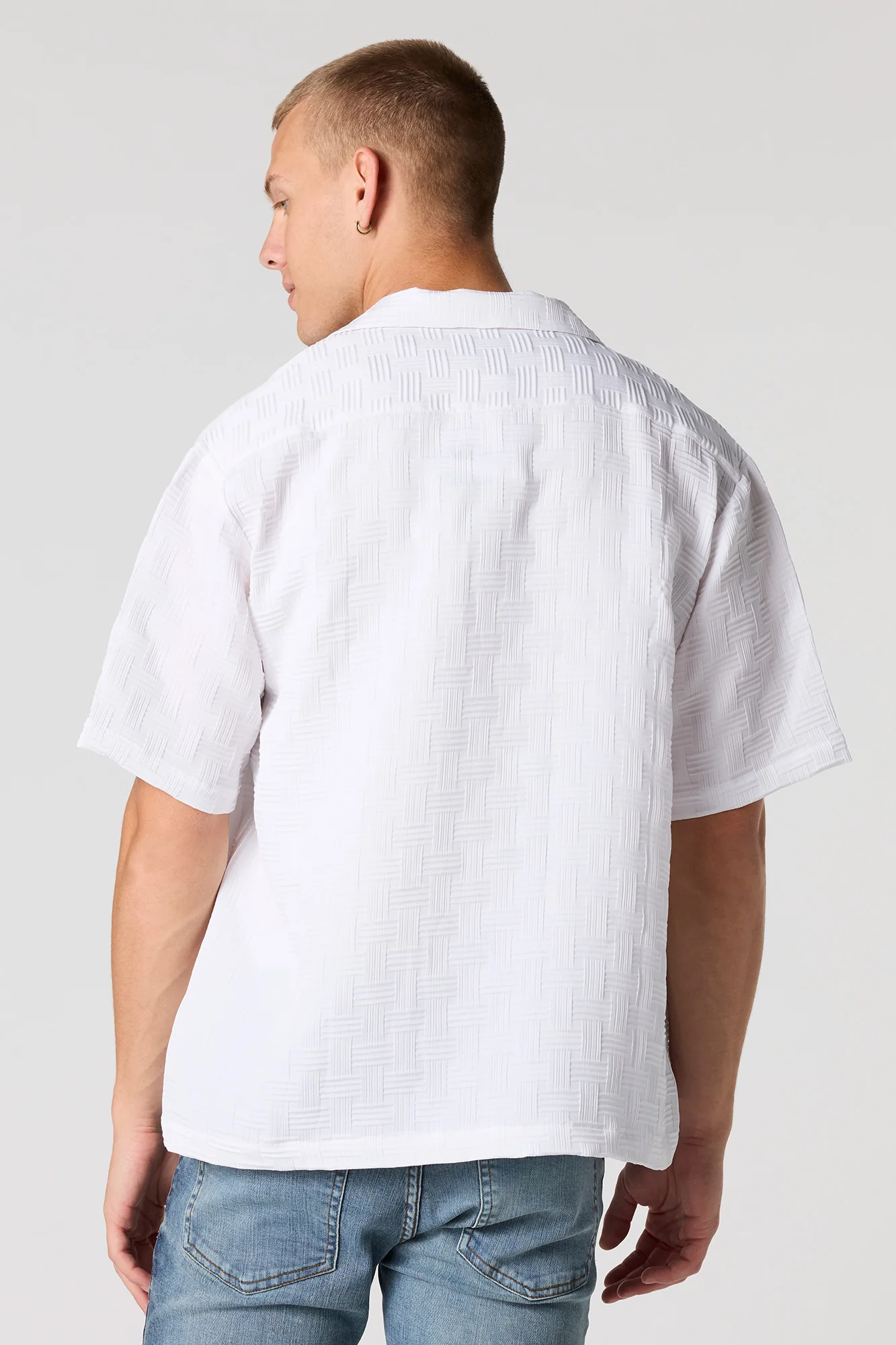 Basket Weave Button-Up Top - Image 8