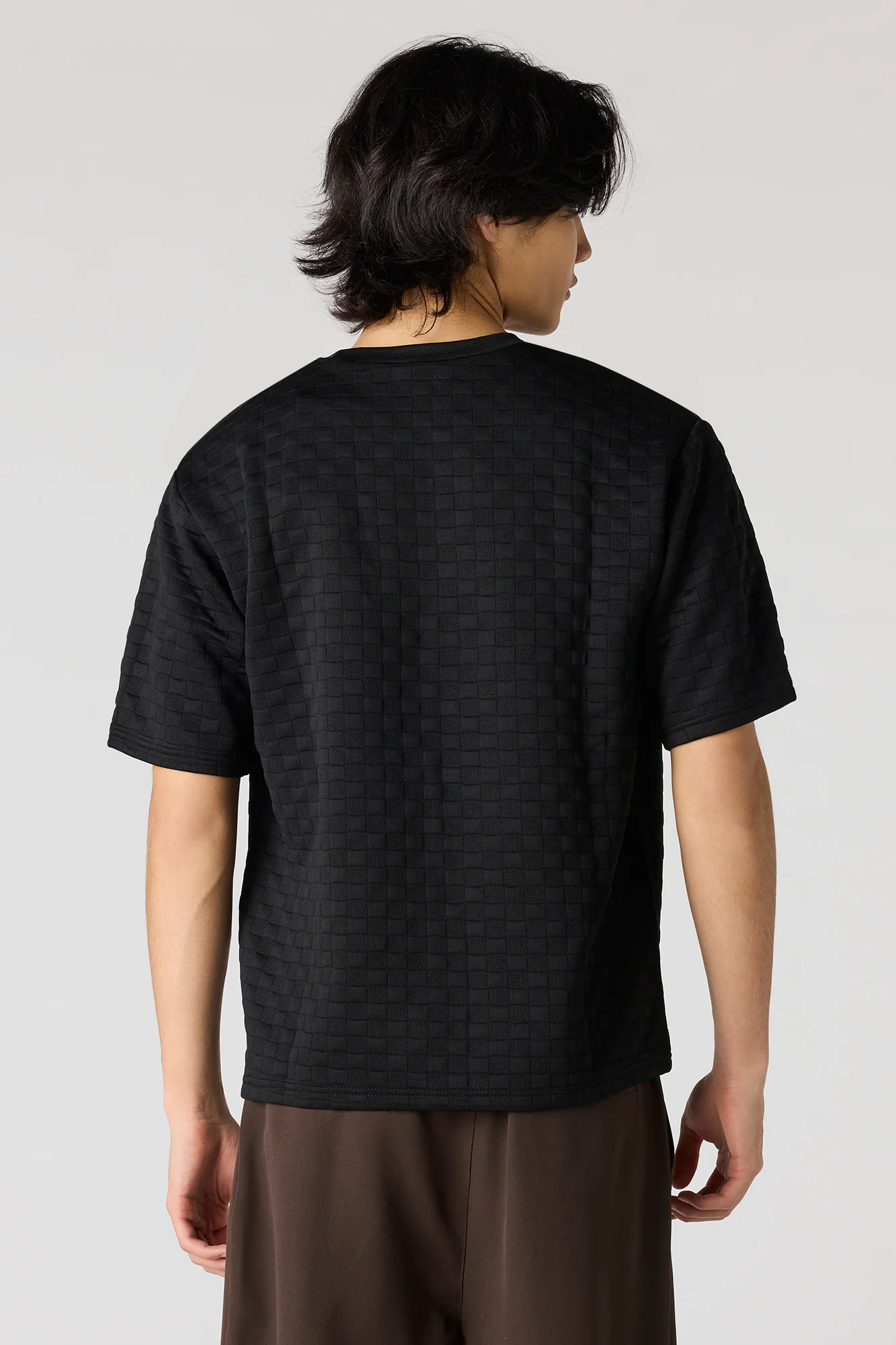 Checkered Textured Boxy T-Shirt - Image 6