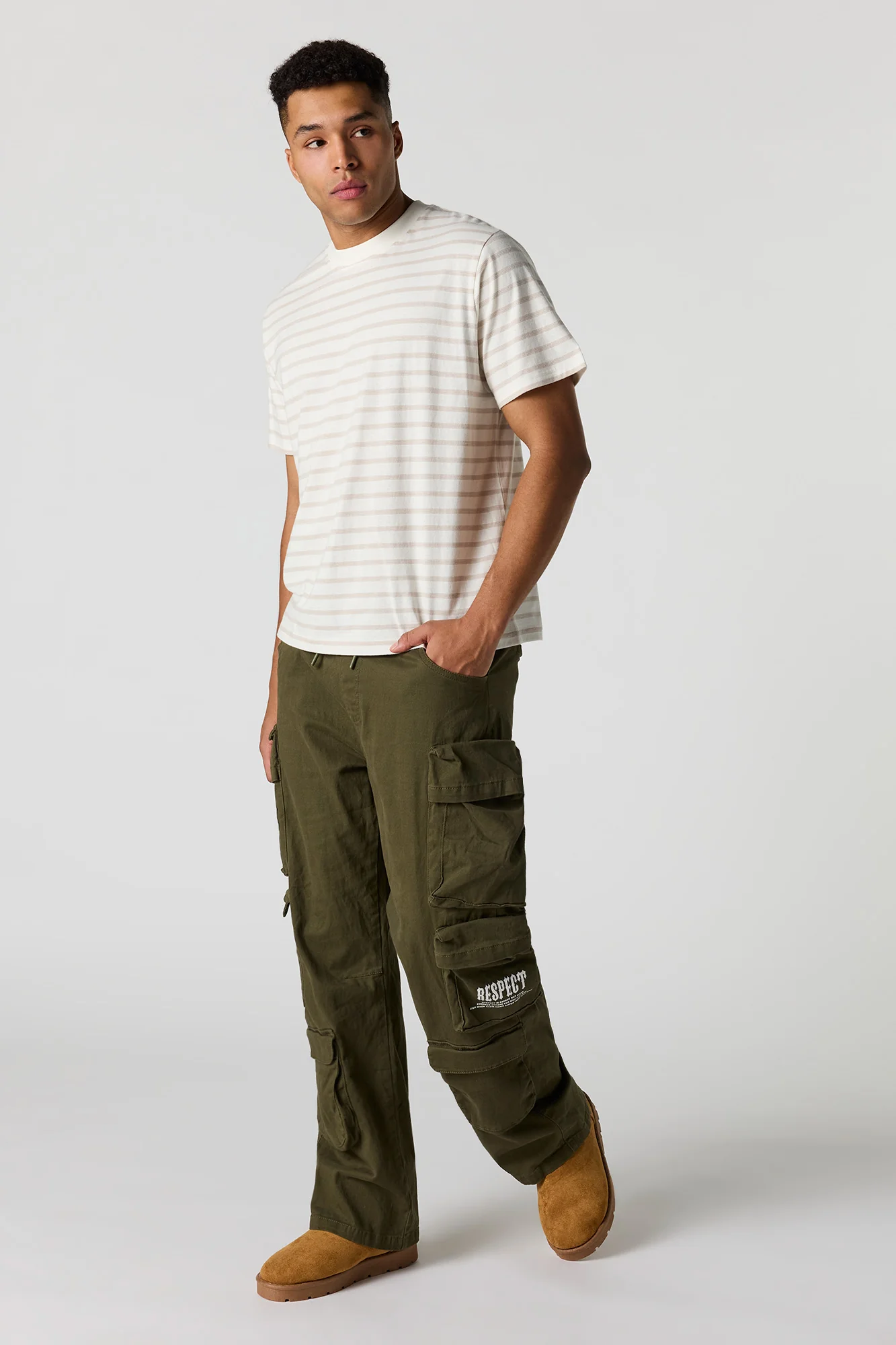 Respect Graphic Baggy Cargo Jogger - Image 2
