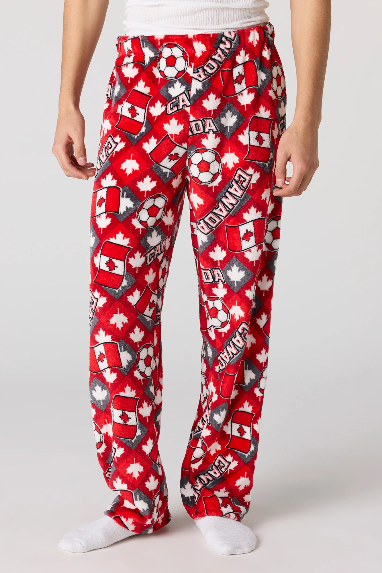 Canada Print Plush Pajama Pant