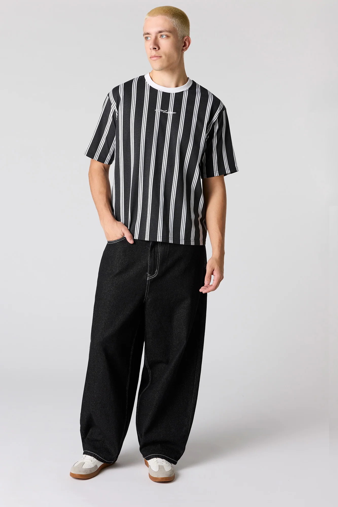 Malibu Embroidered Striped T-Shirt - Image 7