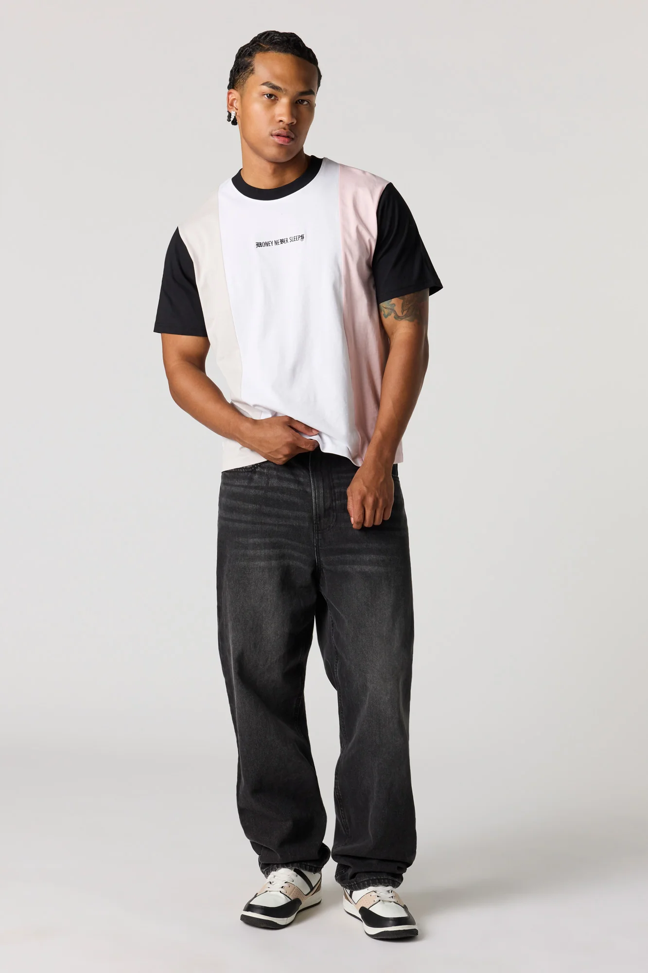Colourblock Embroidered T-Shirt - Image 3