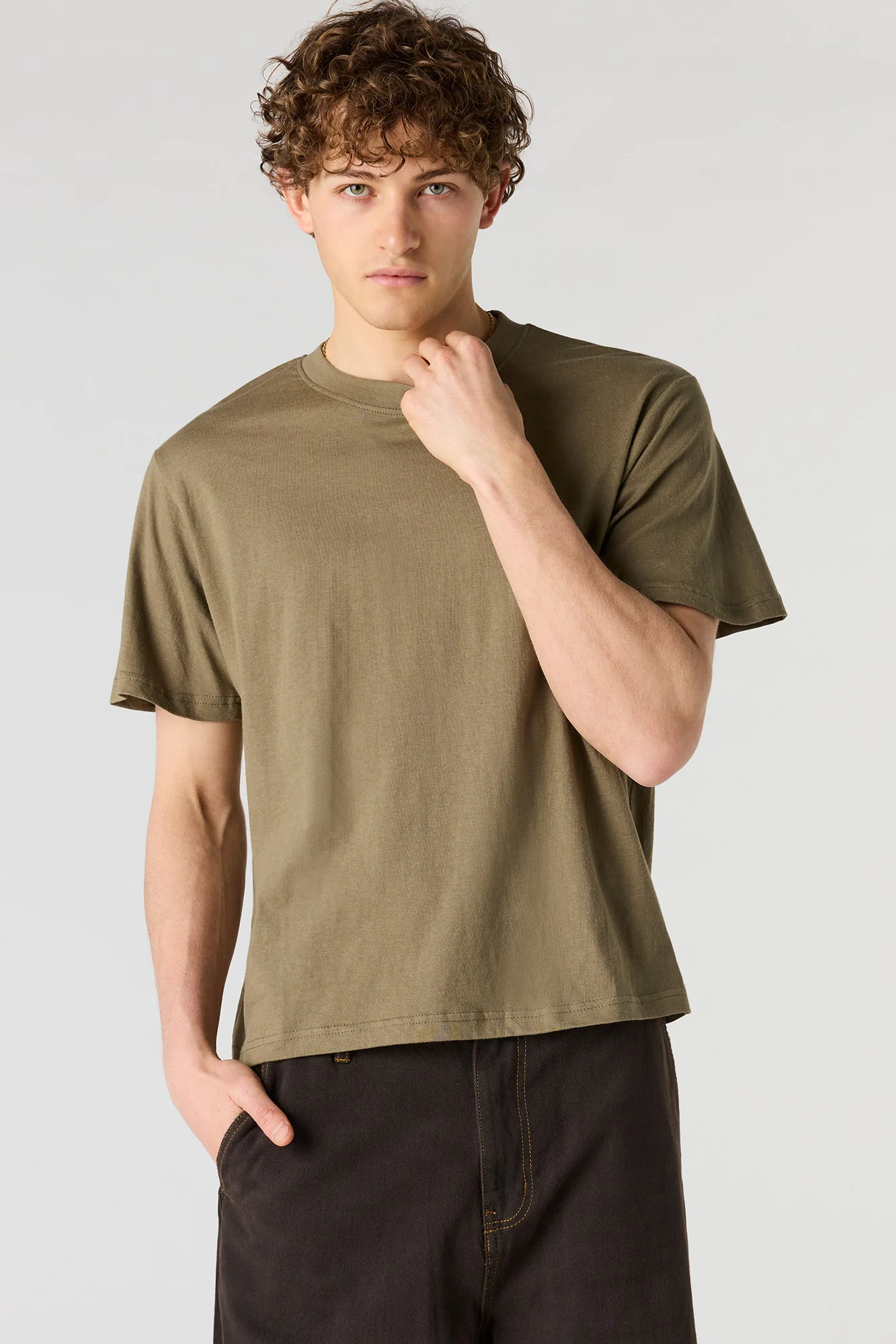 Solid Crew Neck T-Shirt - Image 16