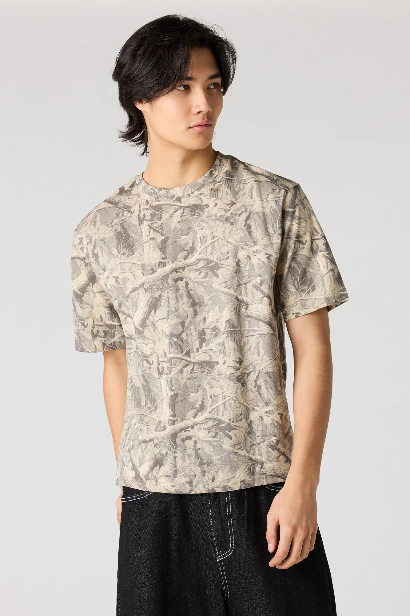 Camo Print Crewneck T-Shirt - Image 4