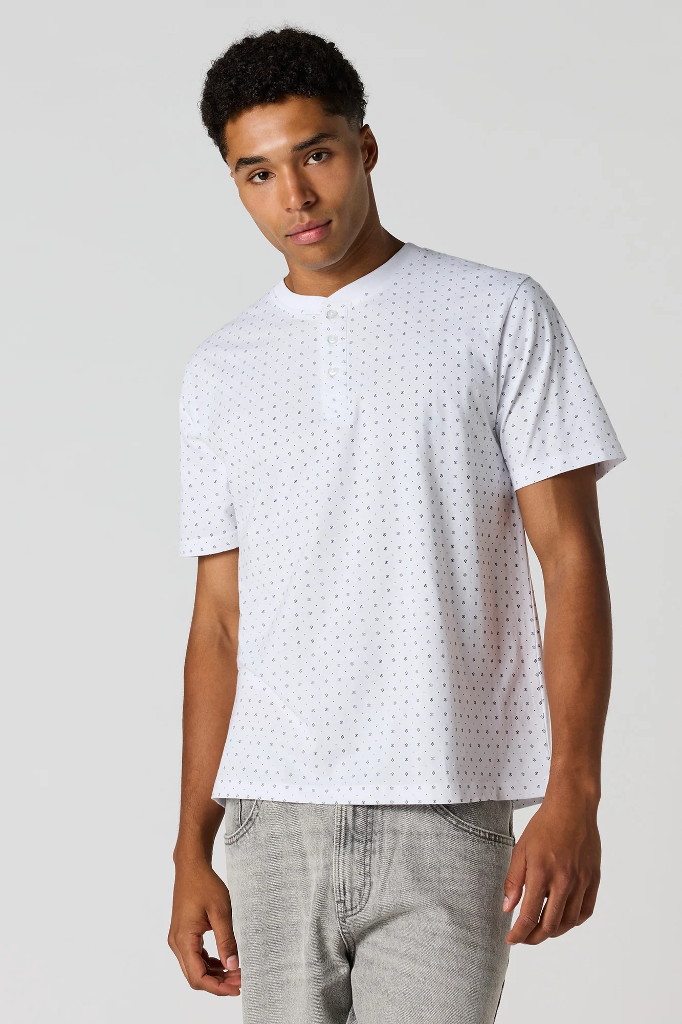 Printed Henley T-Shirt
