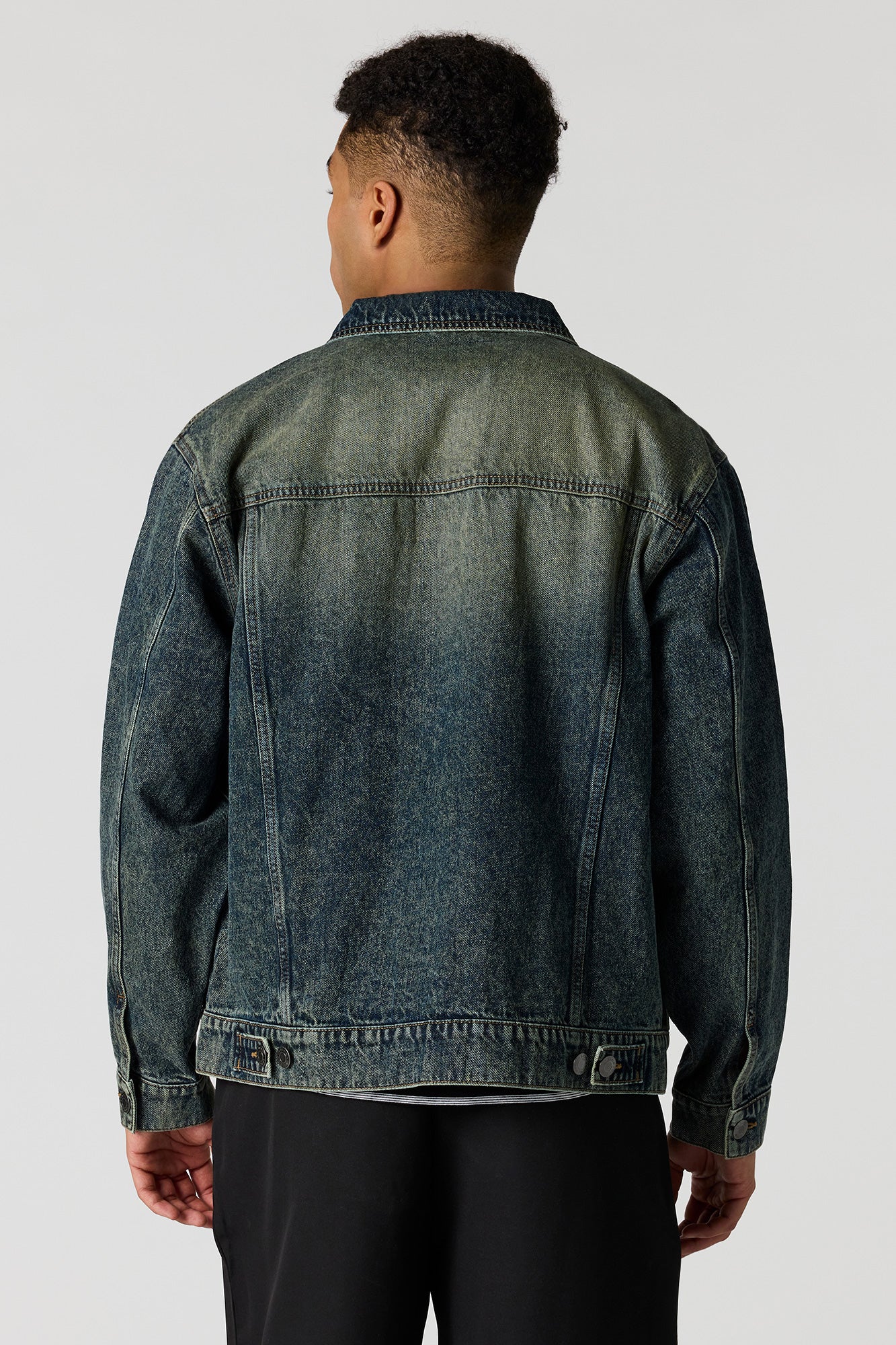 Dark Washed Denim Trucker Jacket - Image 2