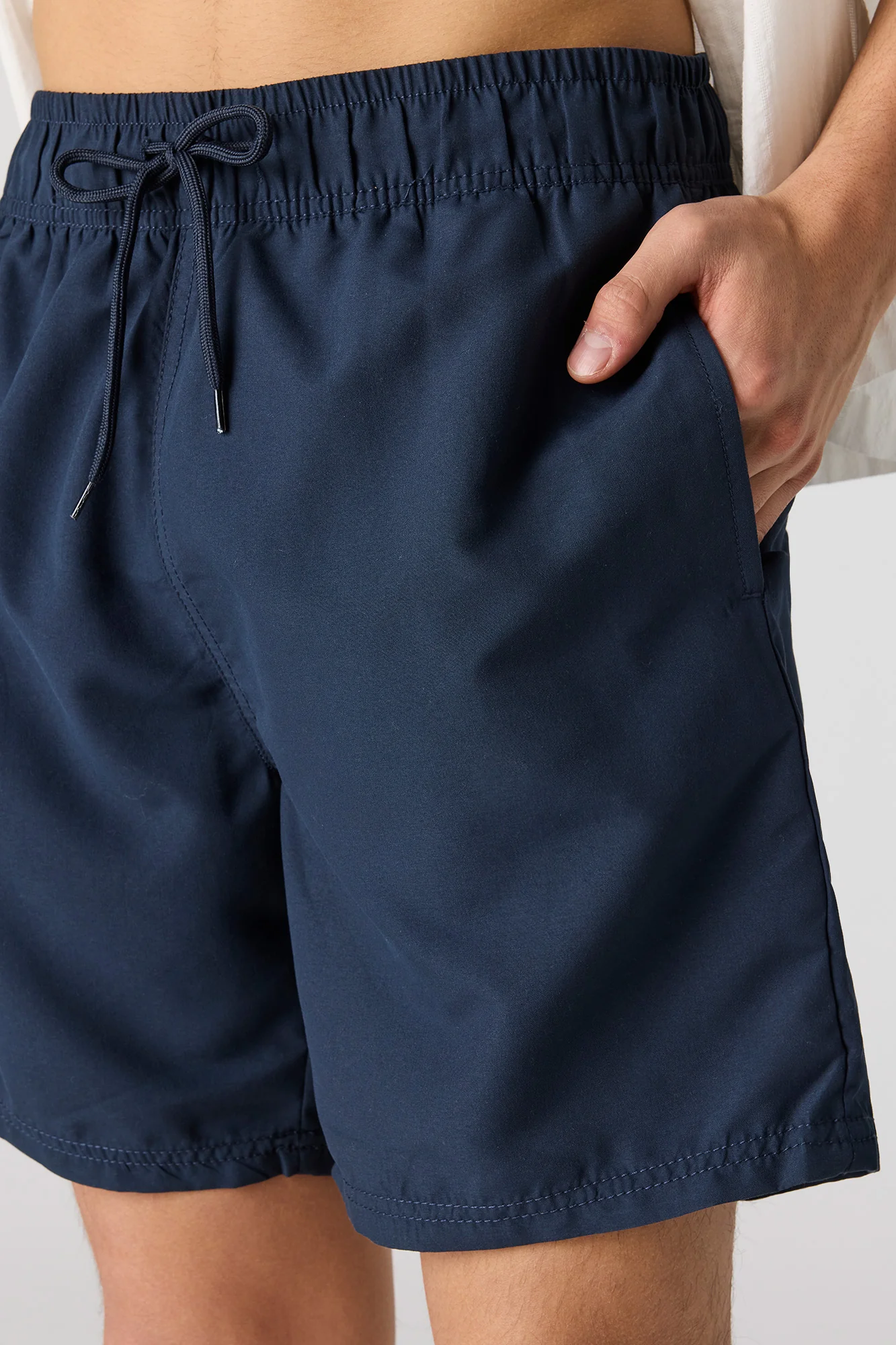 Solid Drawstring Swim Short - Image 12