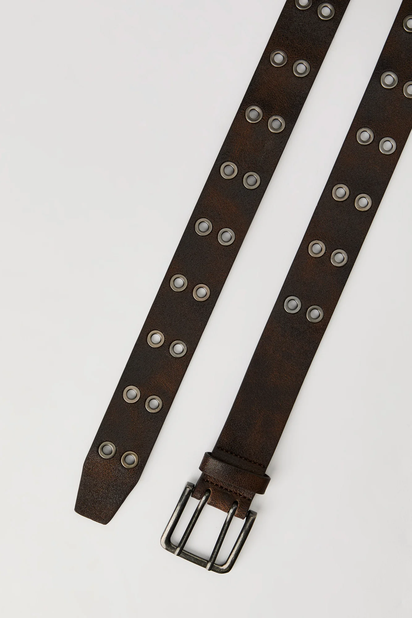 Faux Leather Double Grommet Belt - Image 2