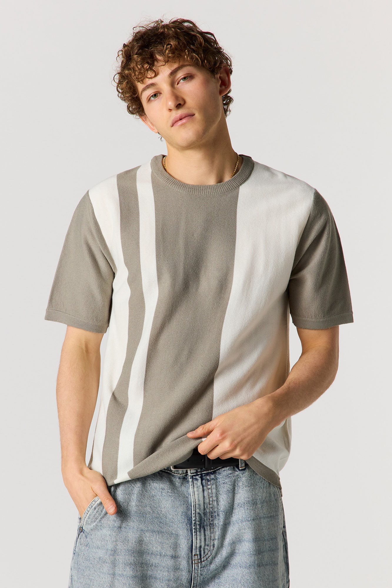 Knit Striped T-Shirt - Image 7