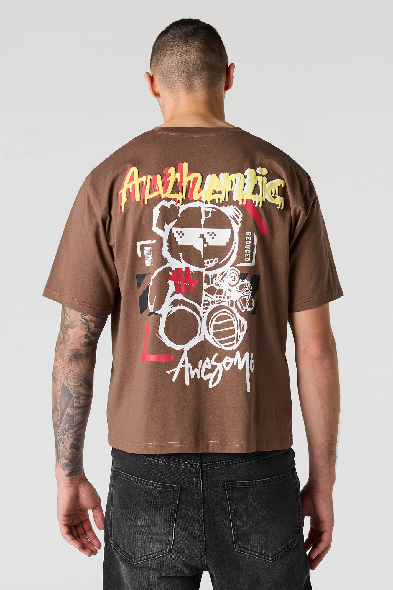 Bear Puff Print T-Shirt - Image 4