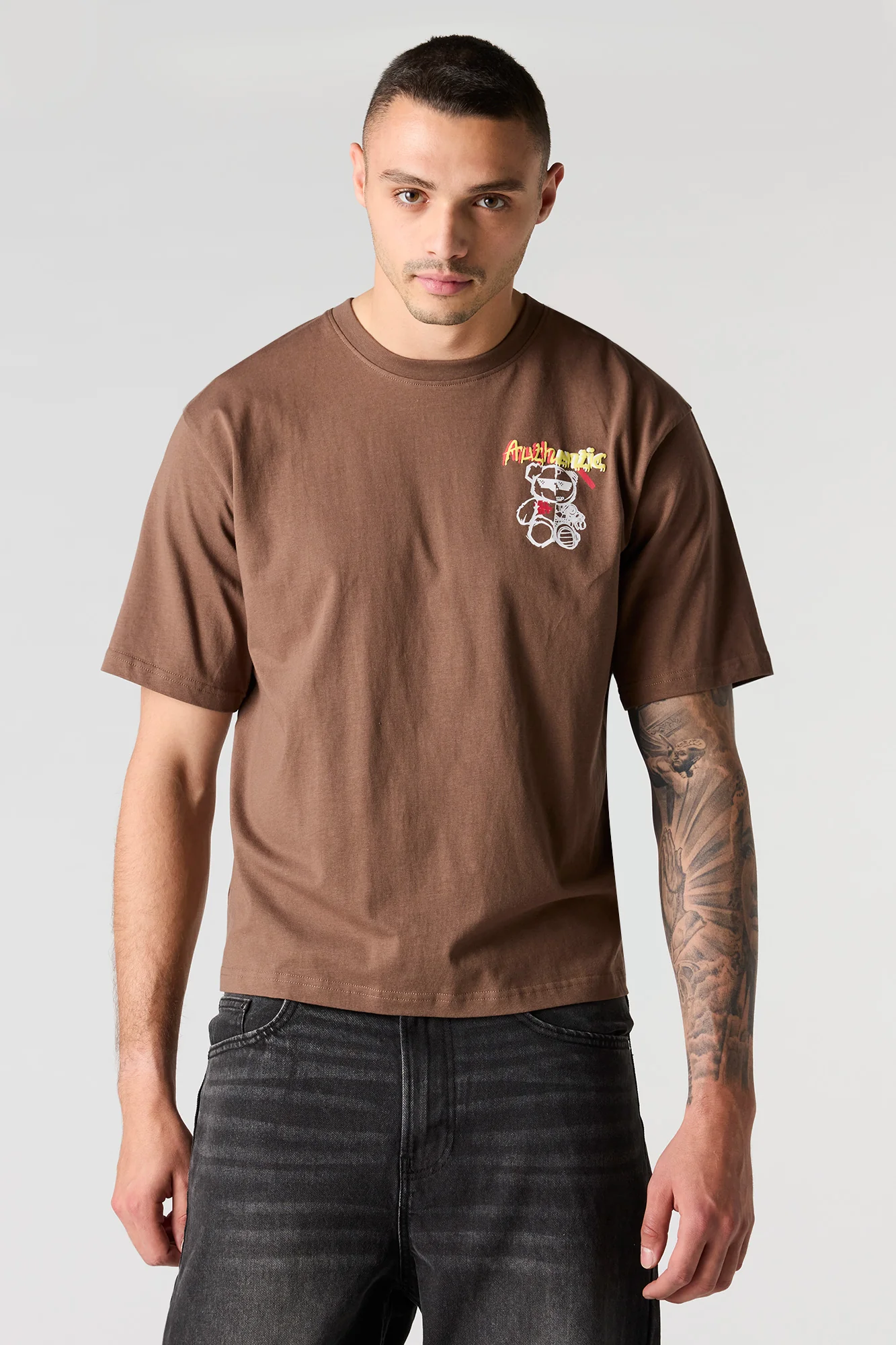 Bear Puff Print T-Shirt - Image 5