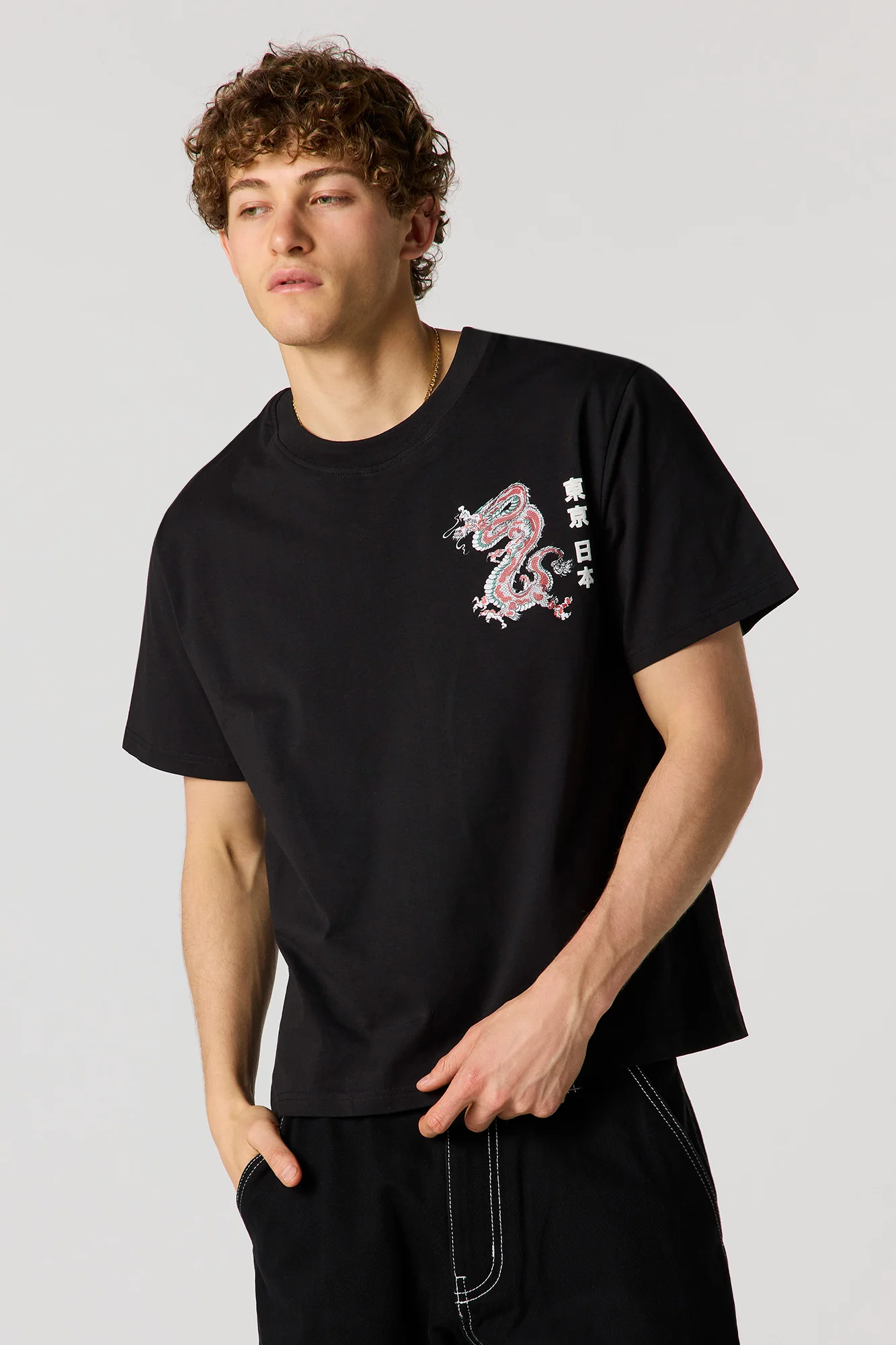 Dragon Graphic Washed T-Shirt - Image 2