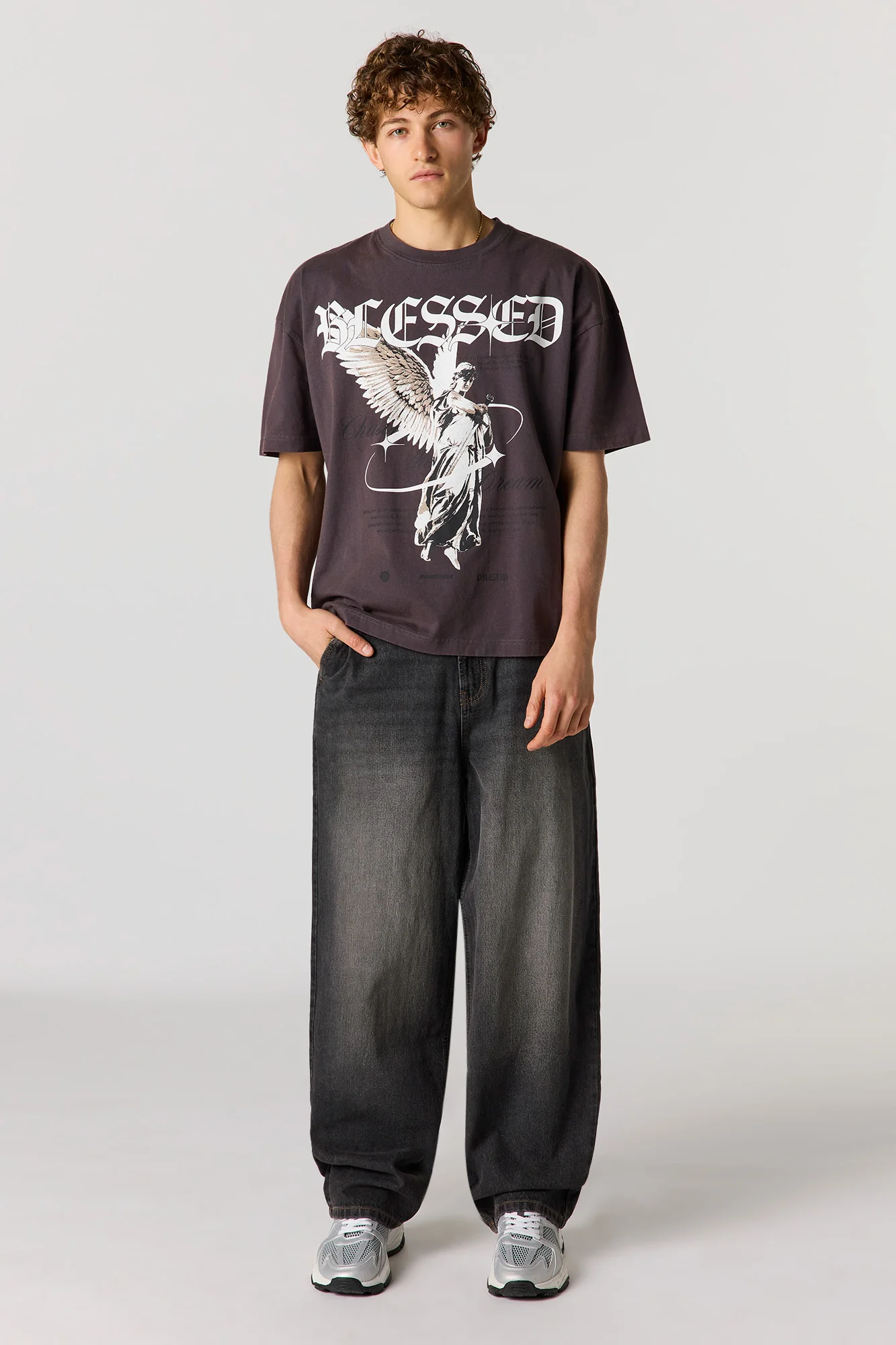 Blessed Graphic Washed Relaxed T-Shirt - Image 3