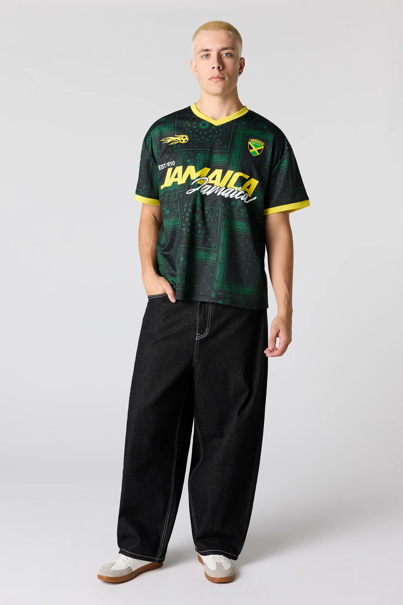 Jamaica Graphic Mesh Soccer Jersey - Image 3