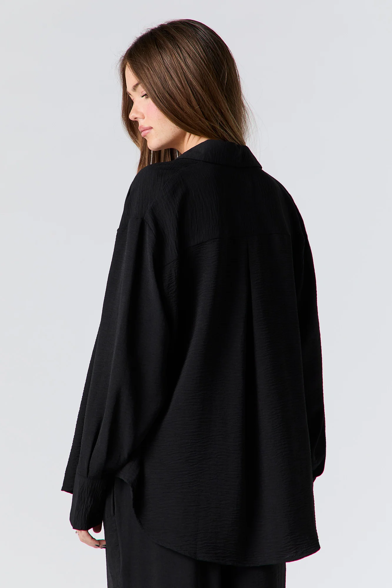 Flowy Long Sleeve Button-Up Top - Image 11