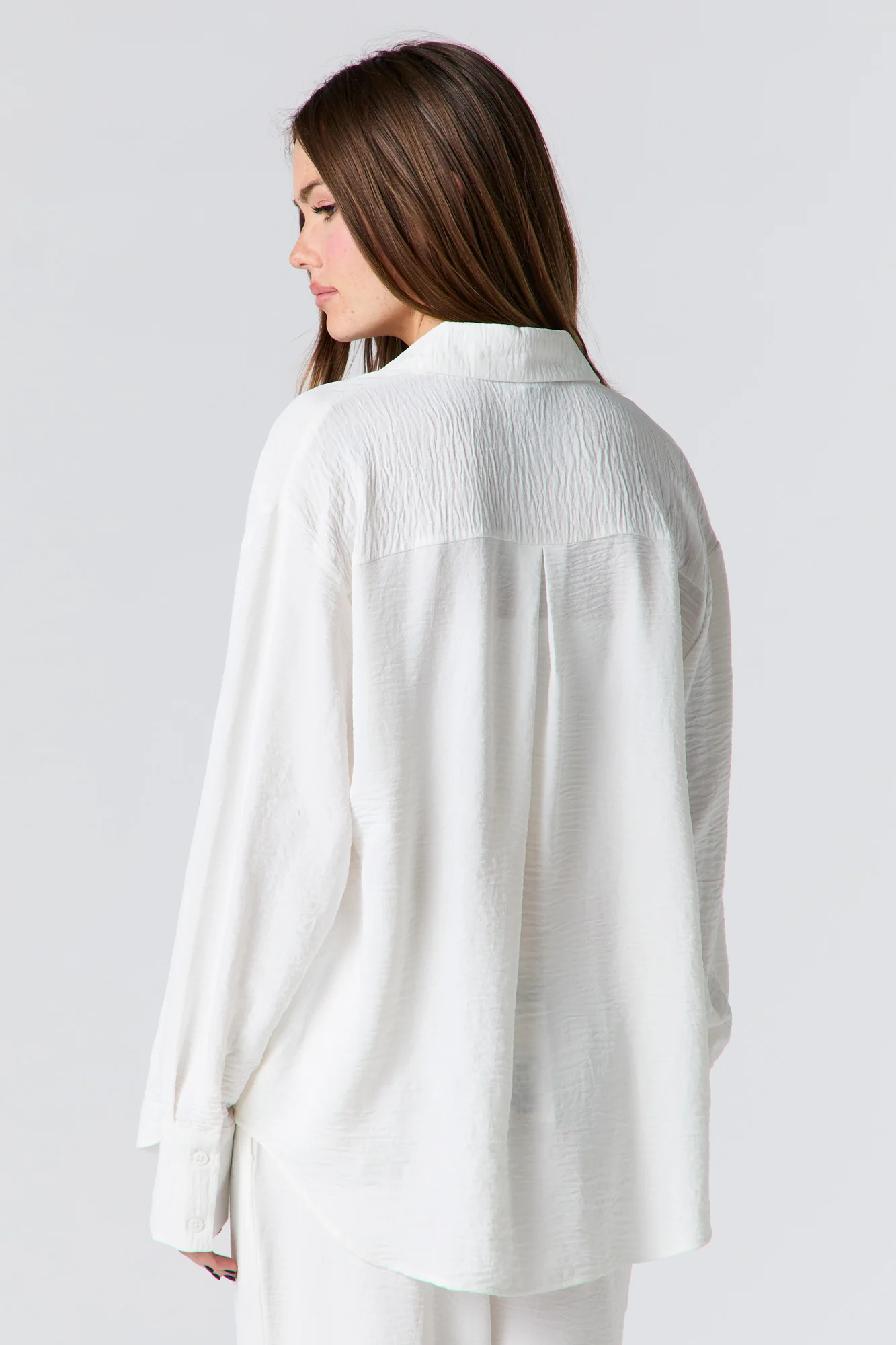 Flowy Long Sleeve Button-Up Top - Image 2