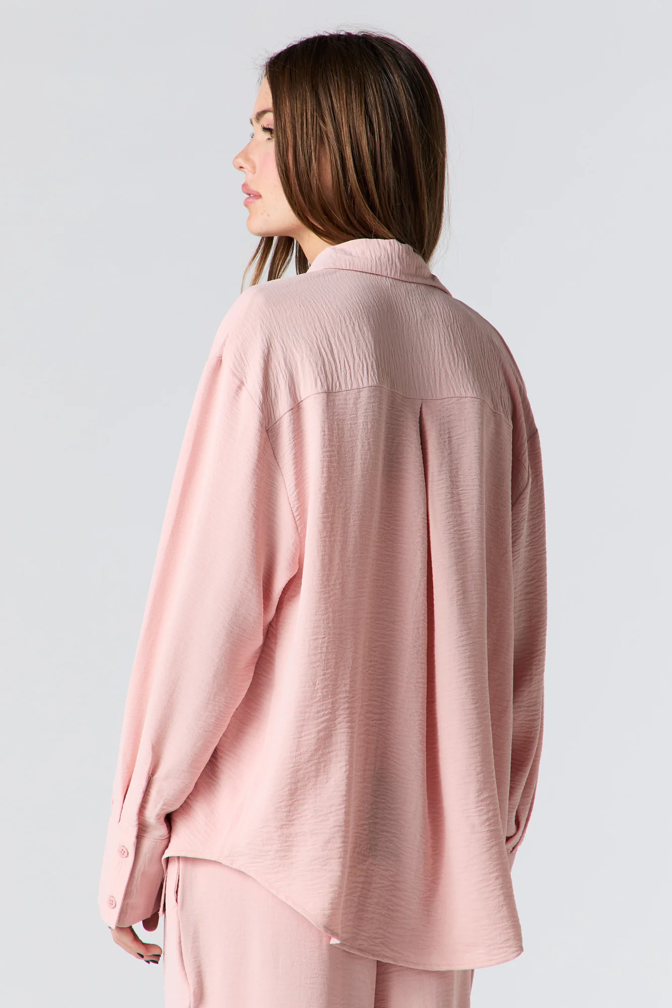 Flowy Long Sleeve Button-Up Top - Image 5