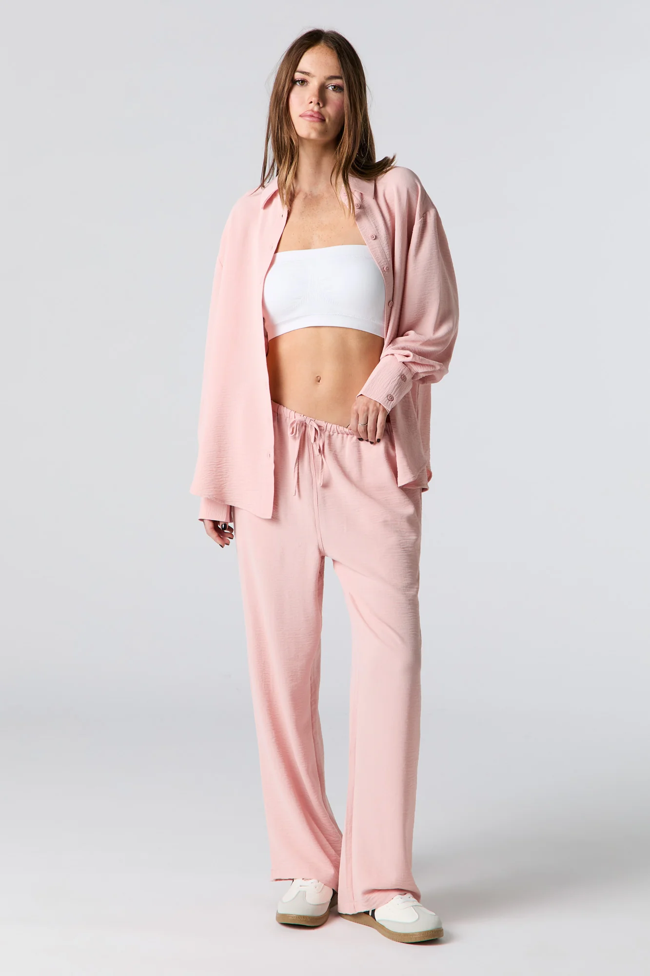 Flowy Long Sleeve Button-Up Top - Image 6
