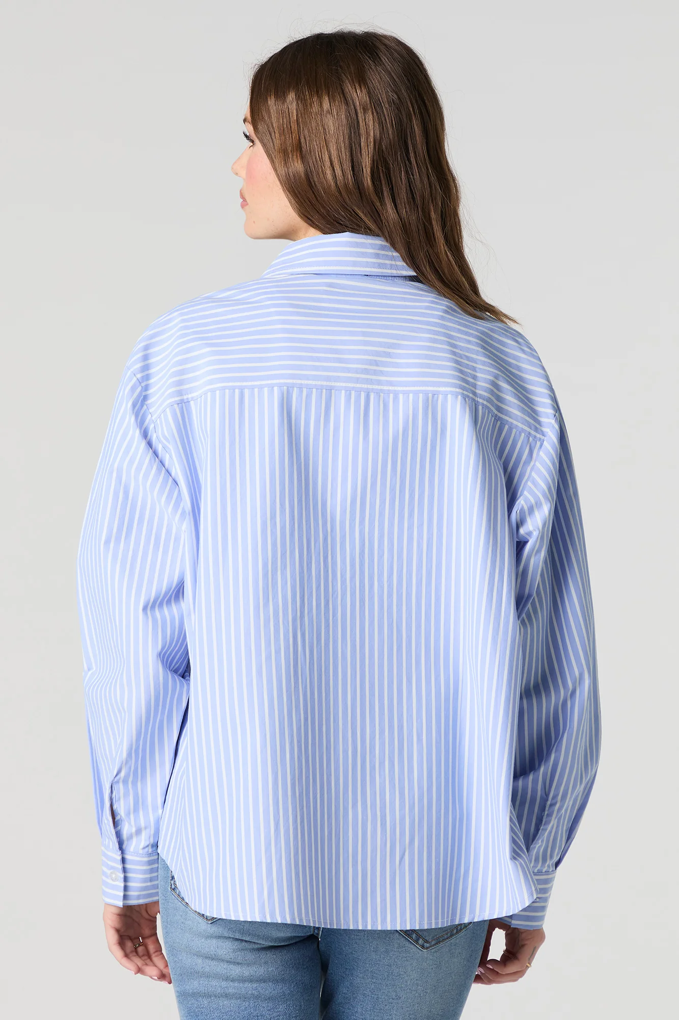 Oversized Striped Button-Up Top - Image 2
