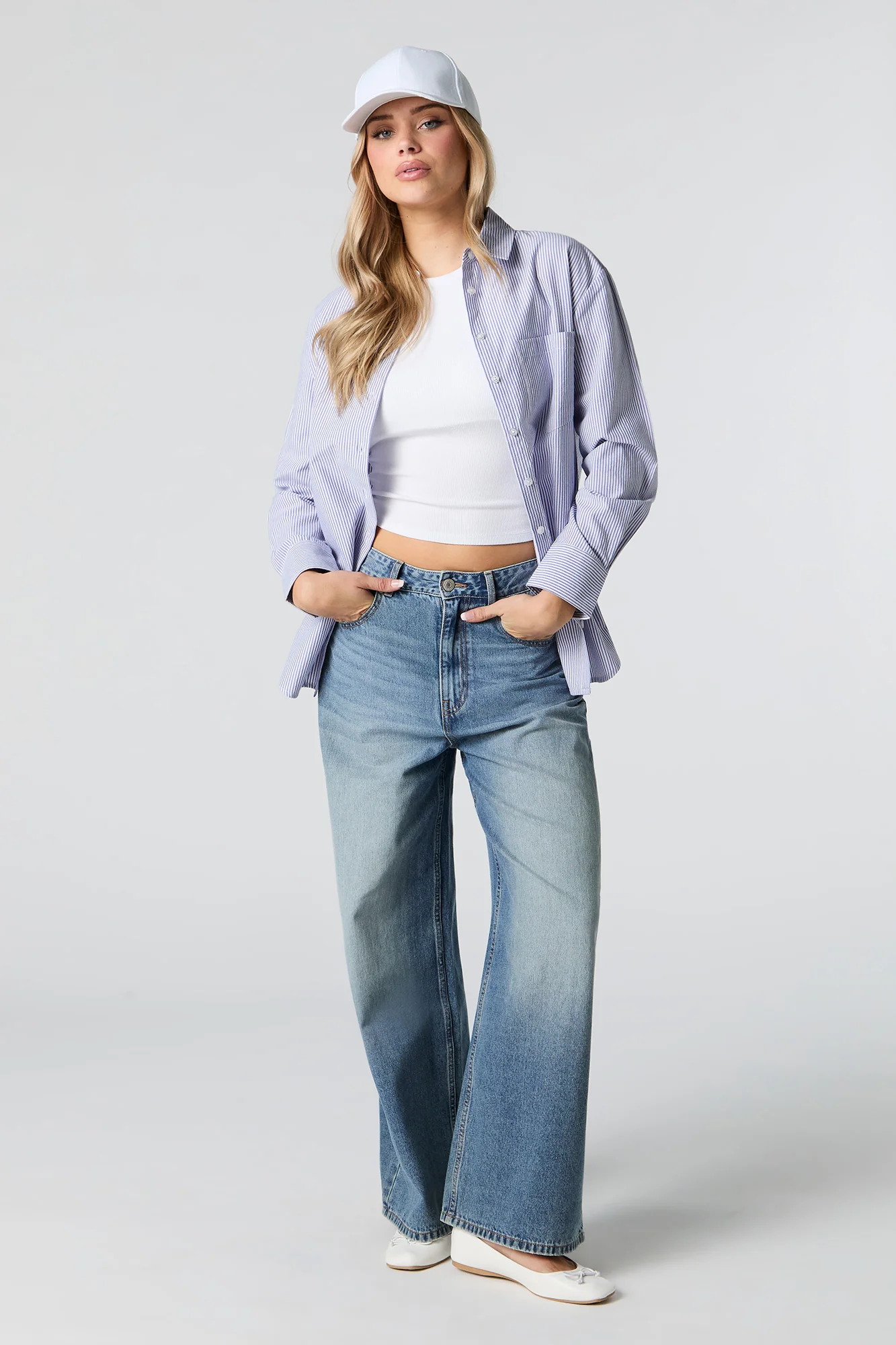 Oversized Long Sleeve Button-Up Top - Image 13