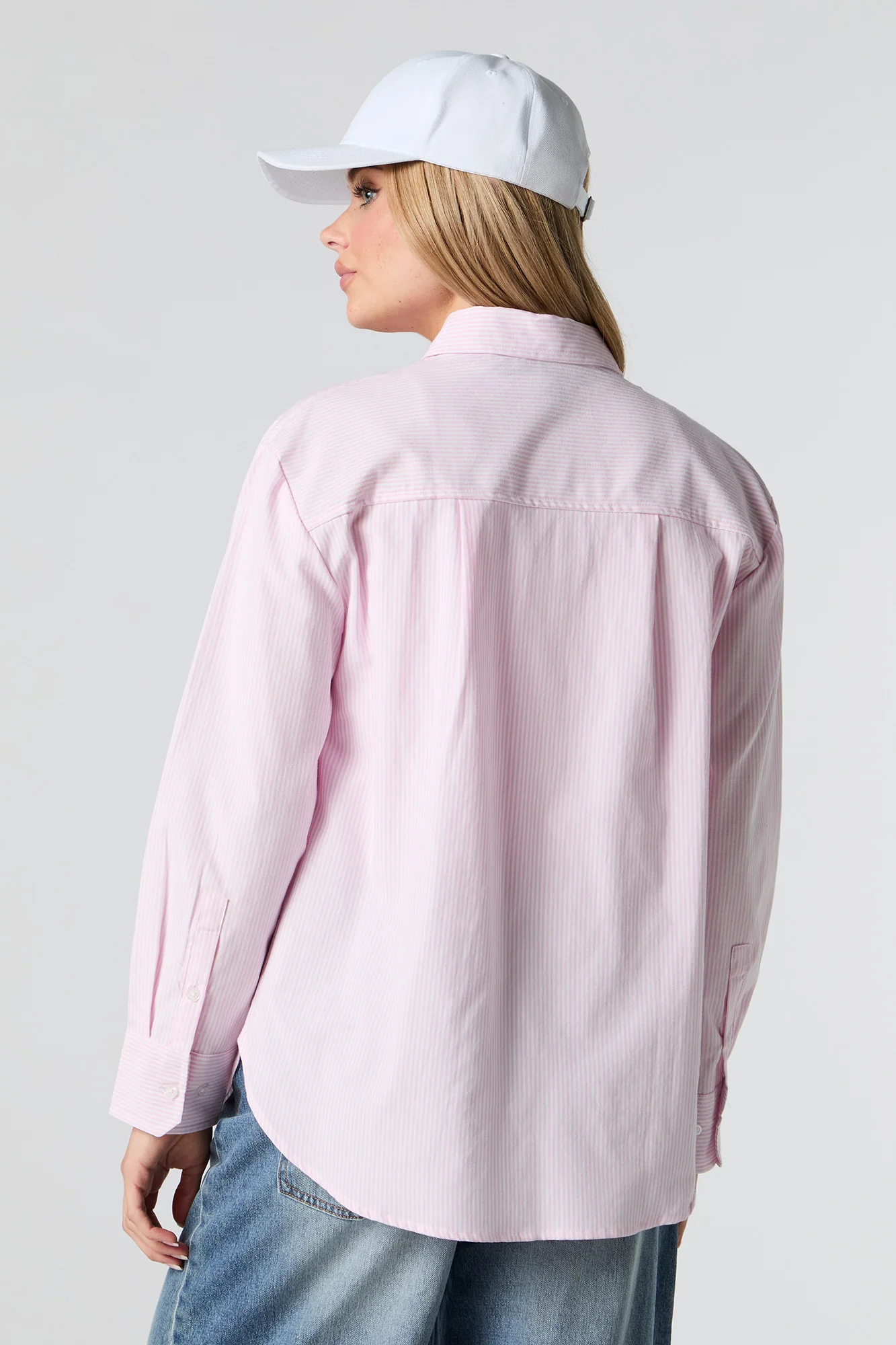 Oversized Long Sleeve Button-Up Top - Image 15