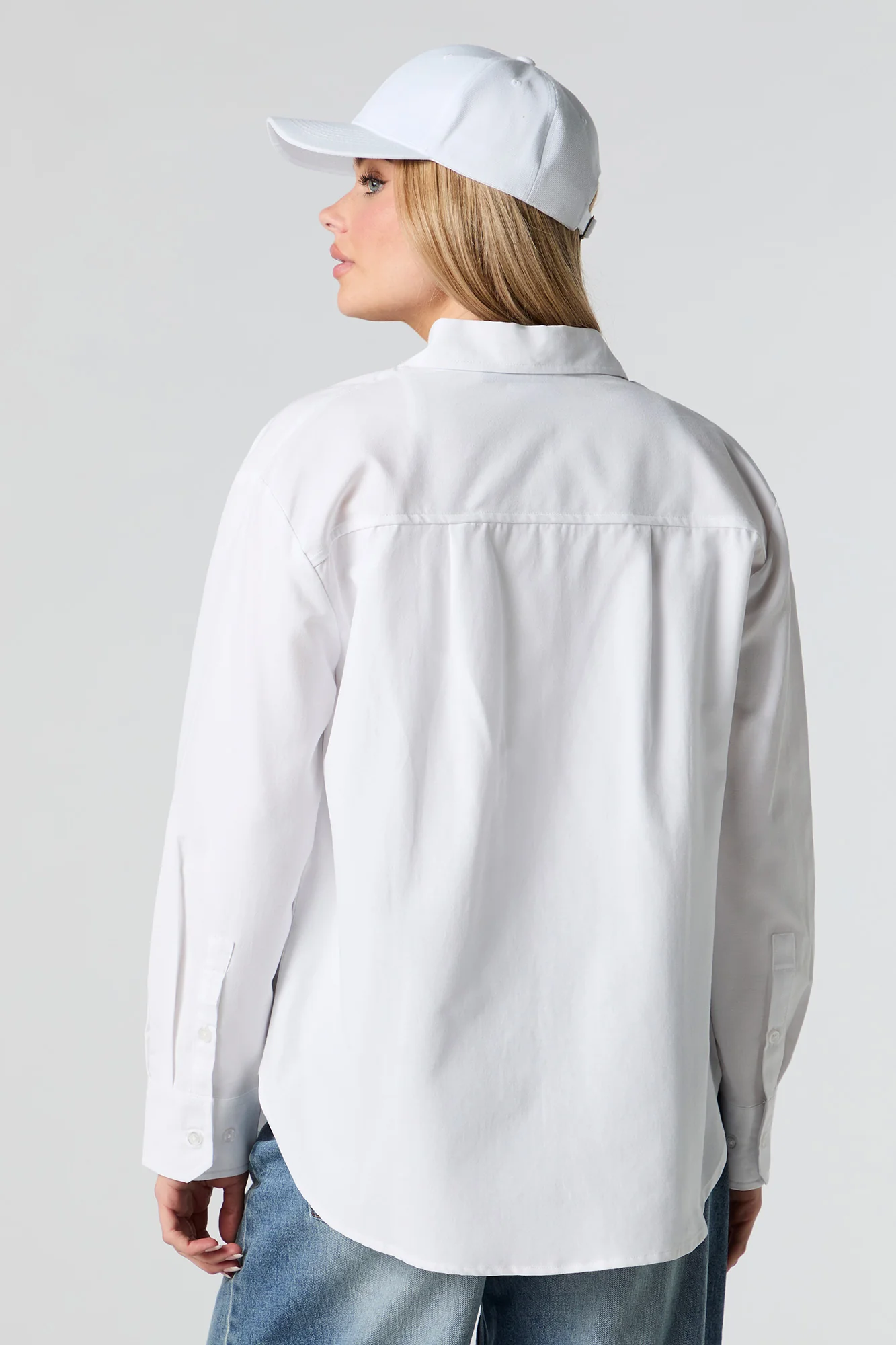 Oversized Long Sleeve Button-Up Top - Image 6
