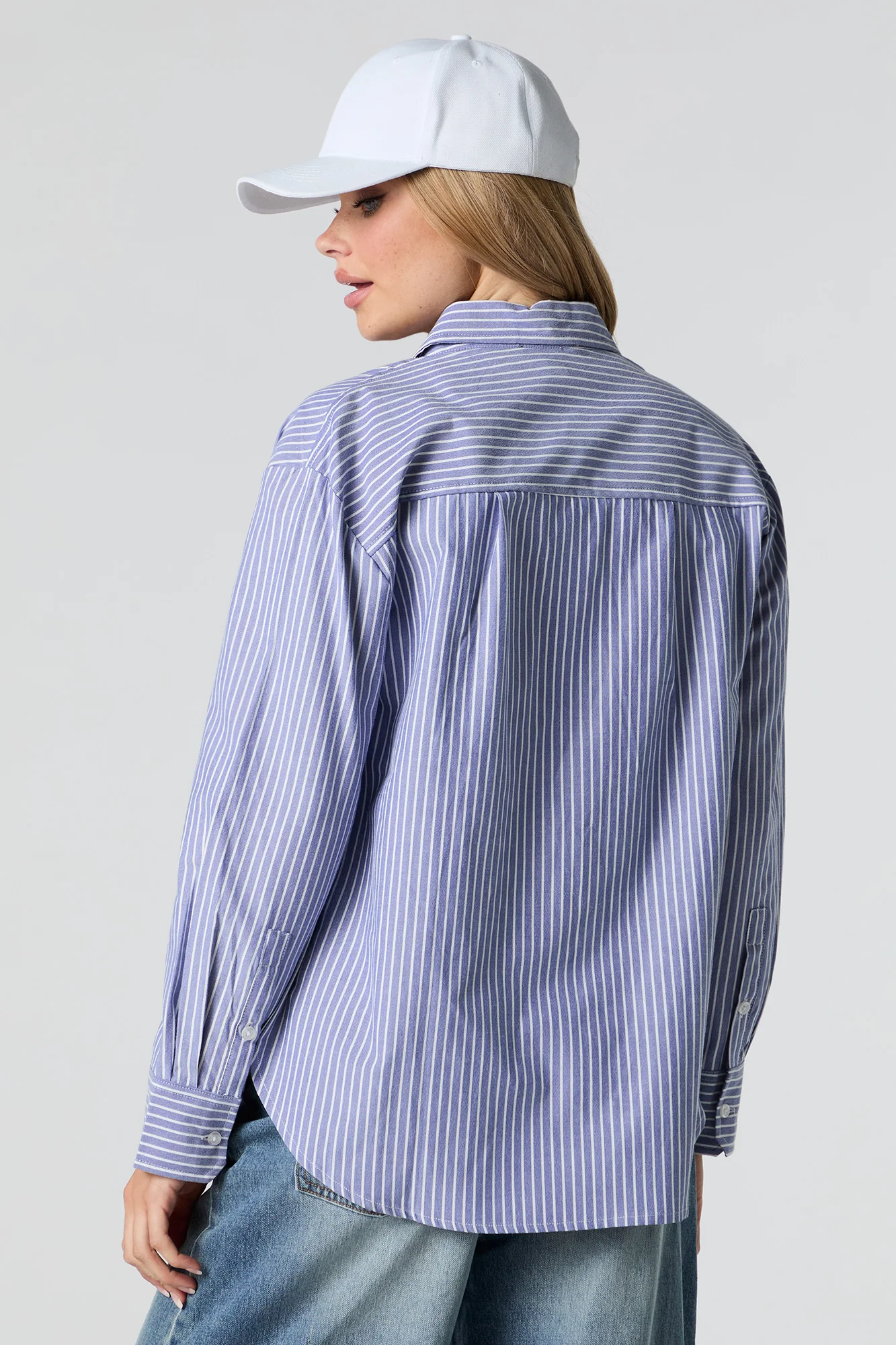 Oversized Long Sleeve Button-Up Top - Image 9