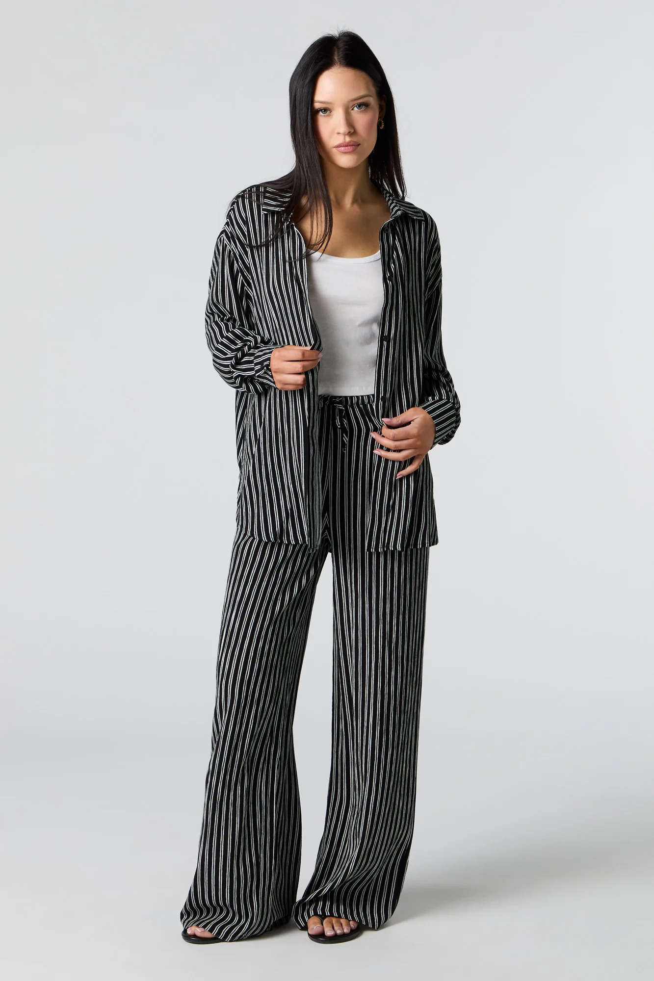 Crinkle Oversized Button-Up Top - Image 6