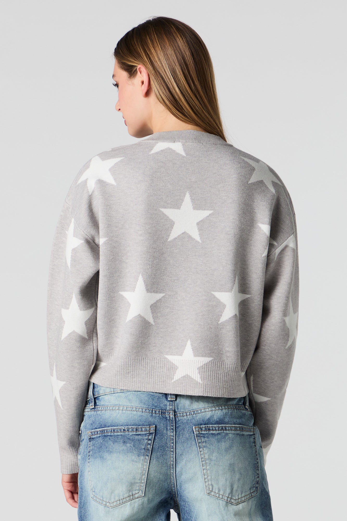 Jacquard Knit Crop Sweater - Image 2