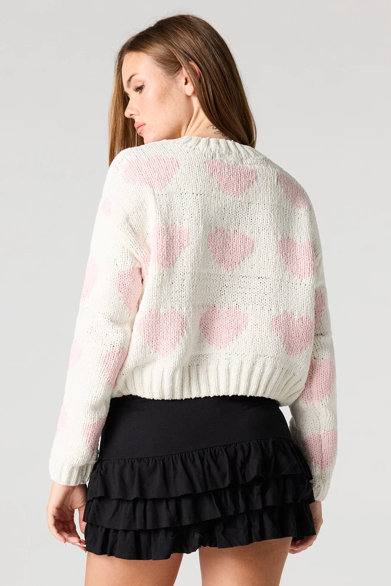 Heart Jacquard Knit Sweater - Image 2