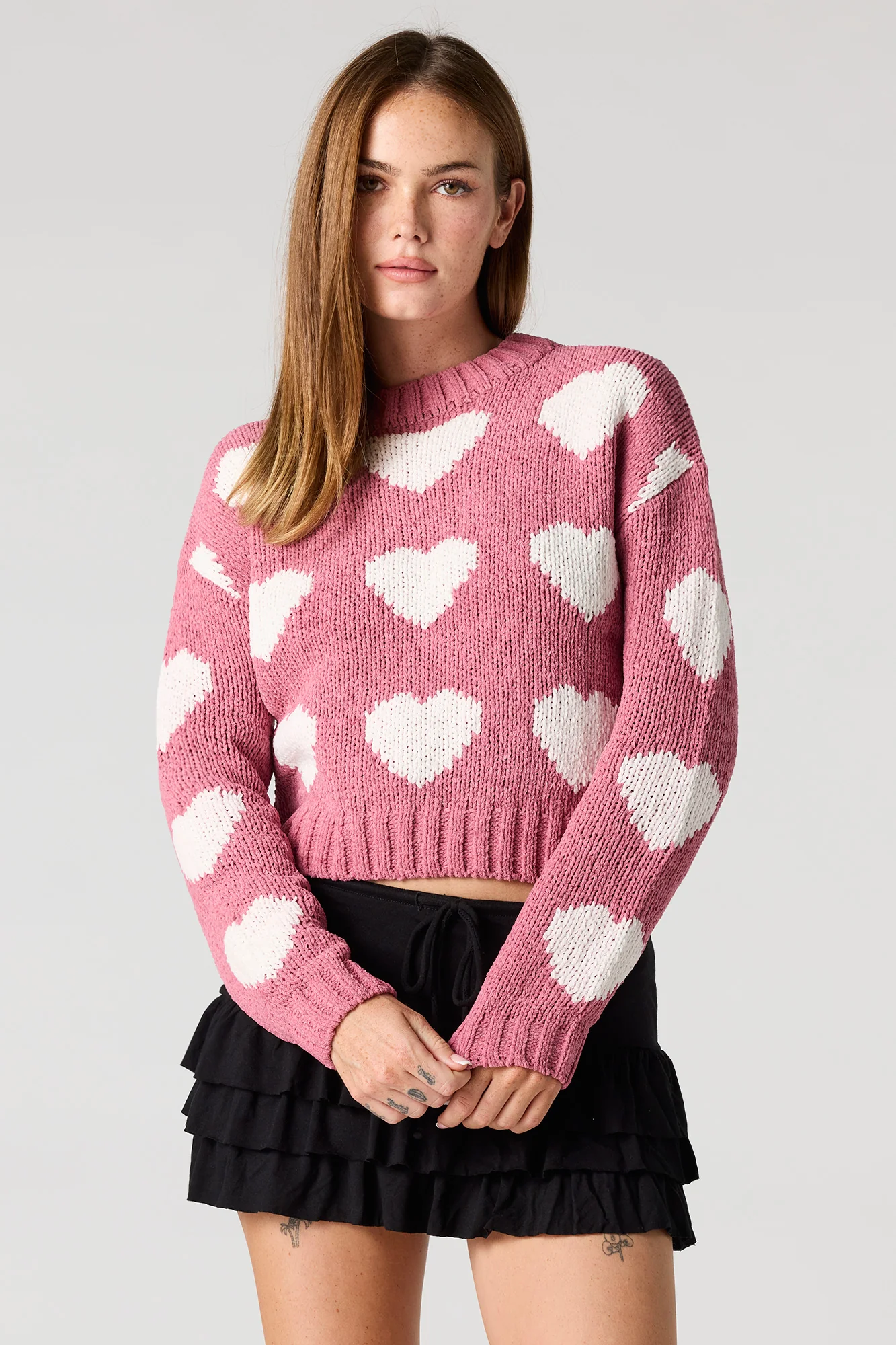 Heart Jacquard Knit Sweater - Image 7