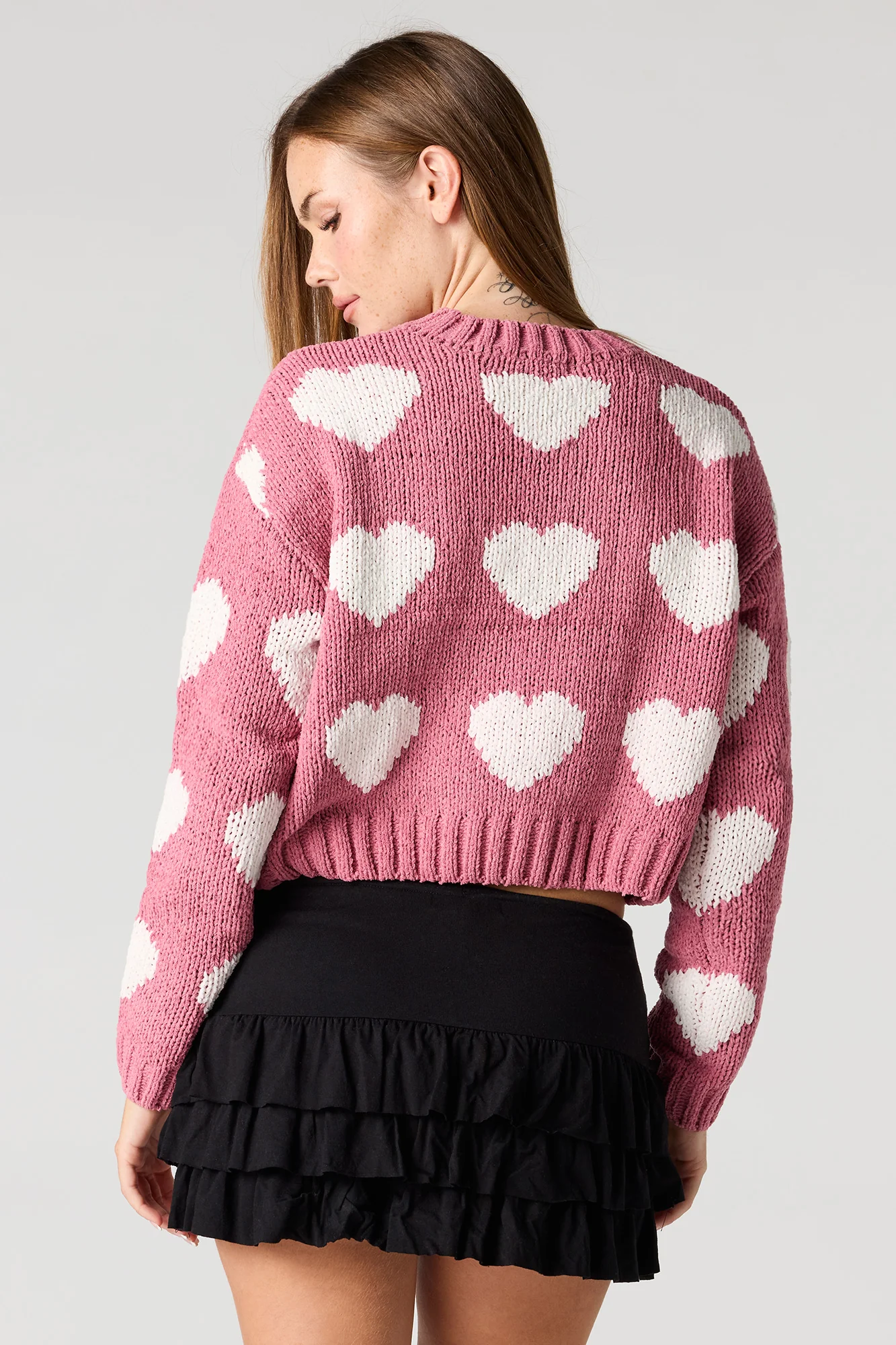 Heart Jacquard Knit Sweater - Image 8